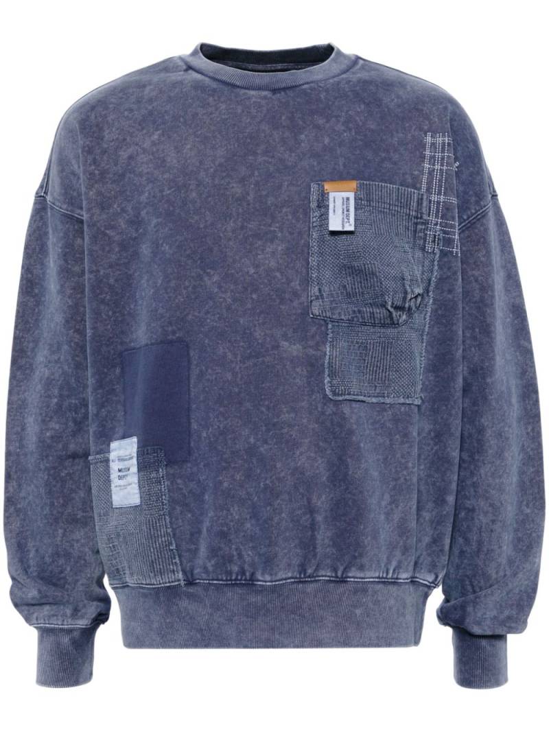 Musium Div. patchwork design sweatshirt - Blue von Musium Div.