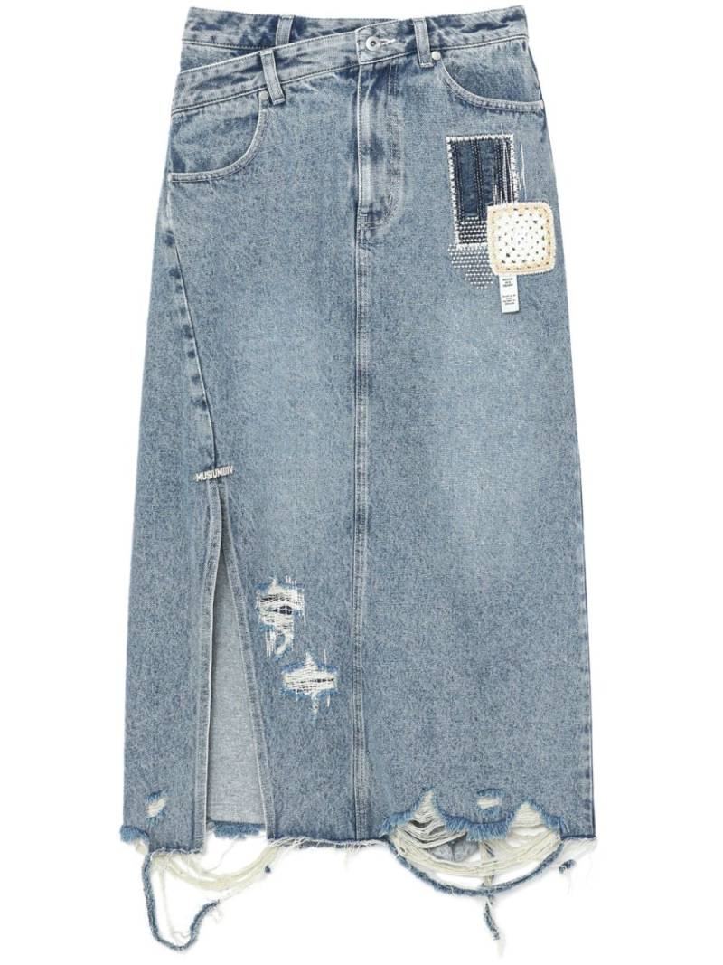 Musium Div. patchwork-detailing denim maxi skirt - Blue von Musium Div.