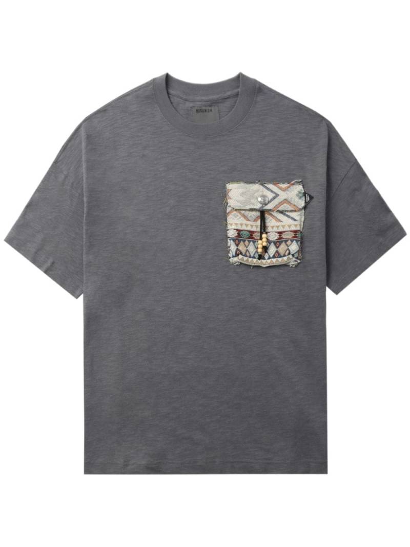 Musium Div. pocket-appliqué cotton T-shirt - Grey von Musium Div.