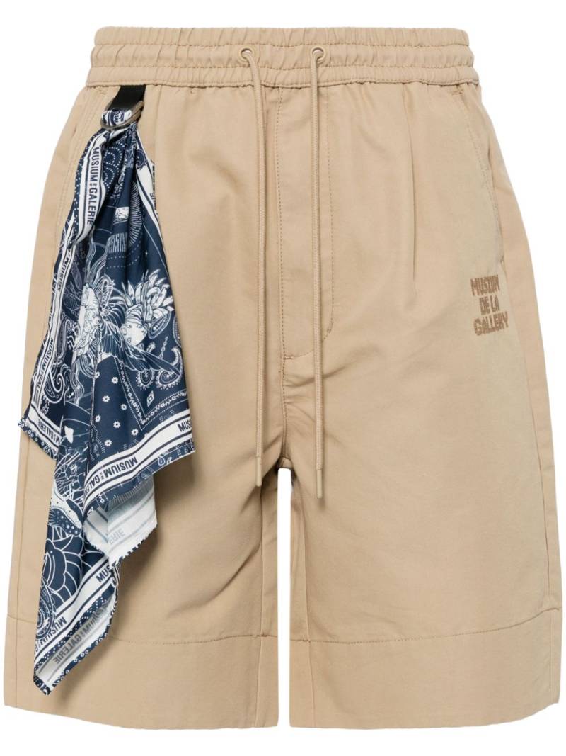 Musium Div. scarf-detail track shorts - Brown von Musium Div.