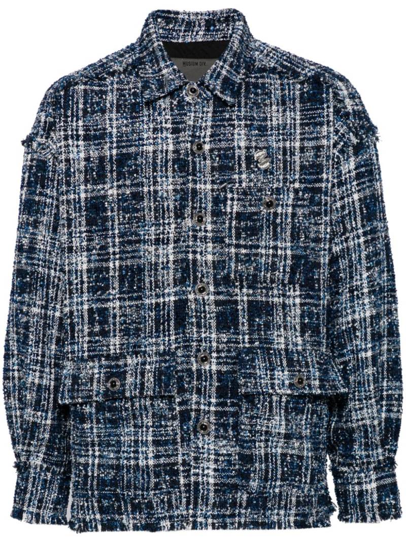 Musium Div. tweed overshirt jacket - Blue von Musium Div.