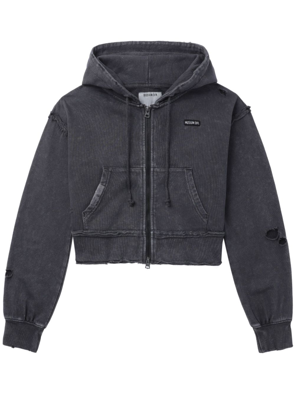 Musium Div. zip-up cotton hoodie - Black von Musium Div.