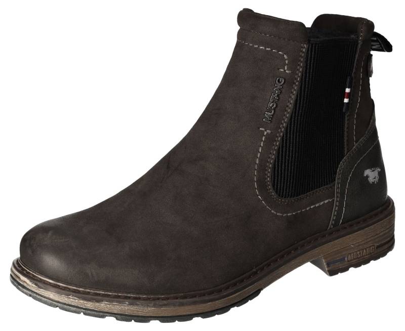 Mustang Shoes Chelseaboots, Schlupfboots, Stiefelette, Blockabsatz, seitlicher Stretcheinsatz von Mustang Shoes