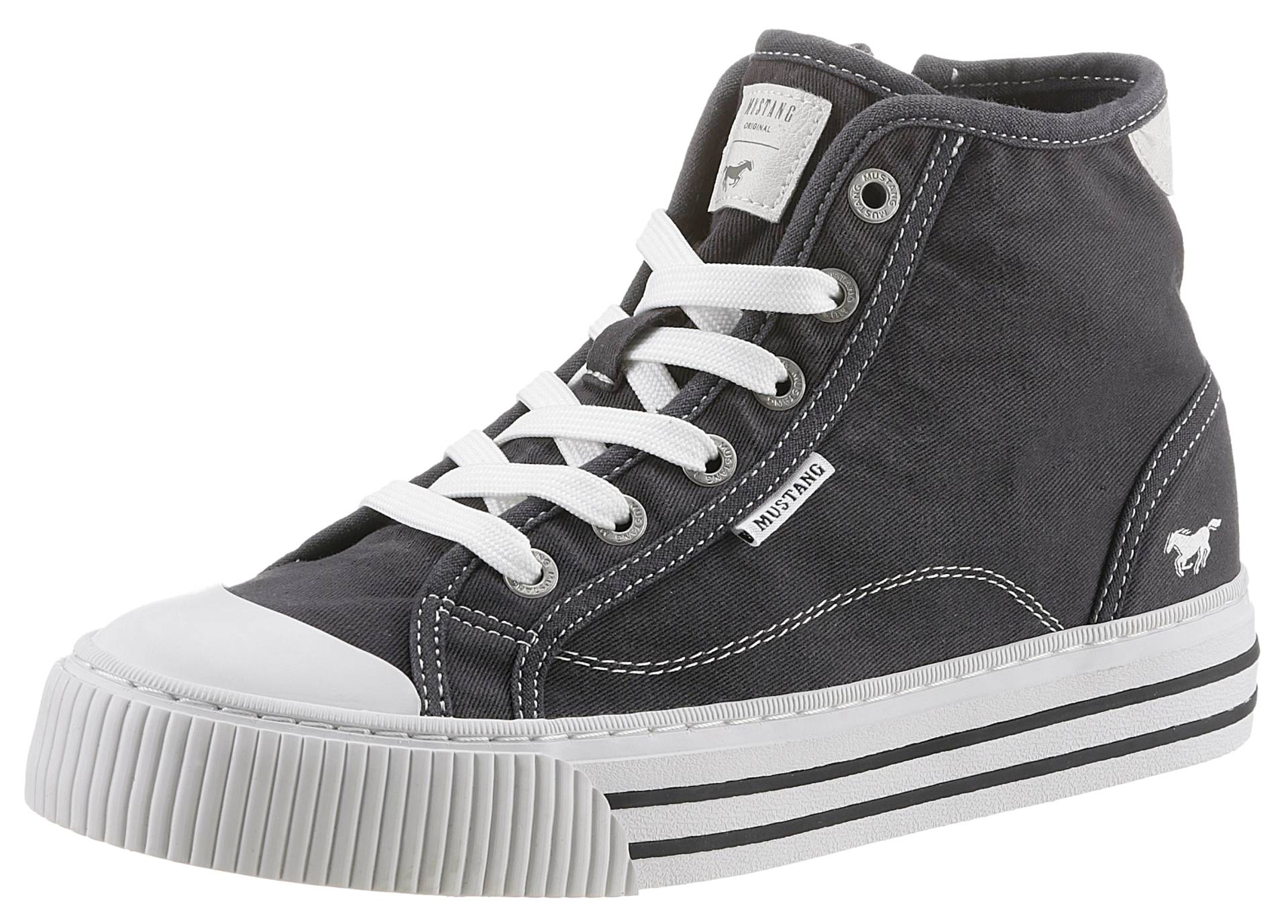 Mustang Shoes Plateausneaker, Schnürschuh, Freizeitschuh, High Top-Sneaker mit Reissverschluss von Mustang Shoes