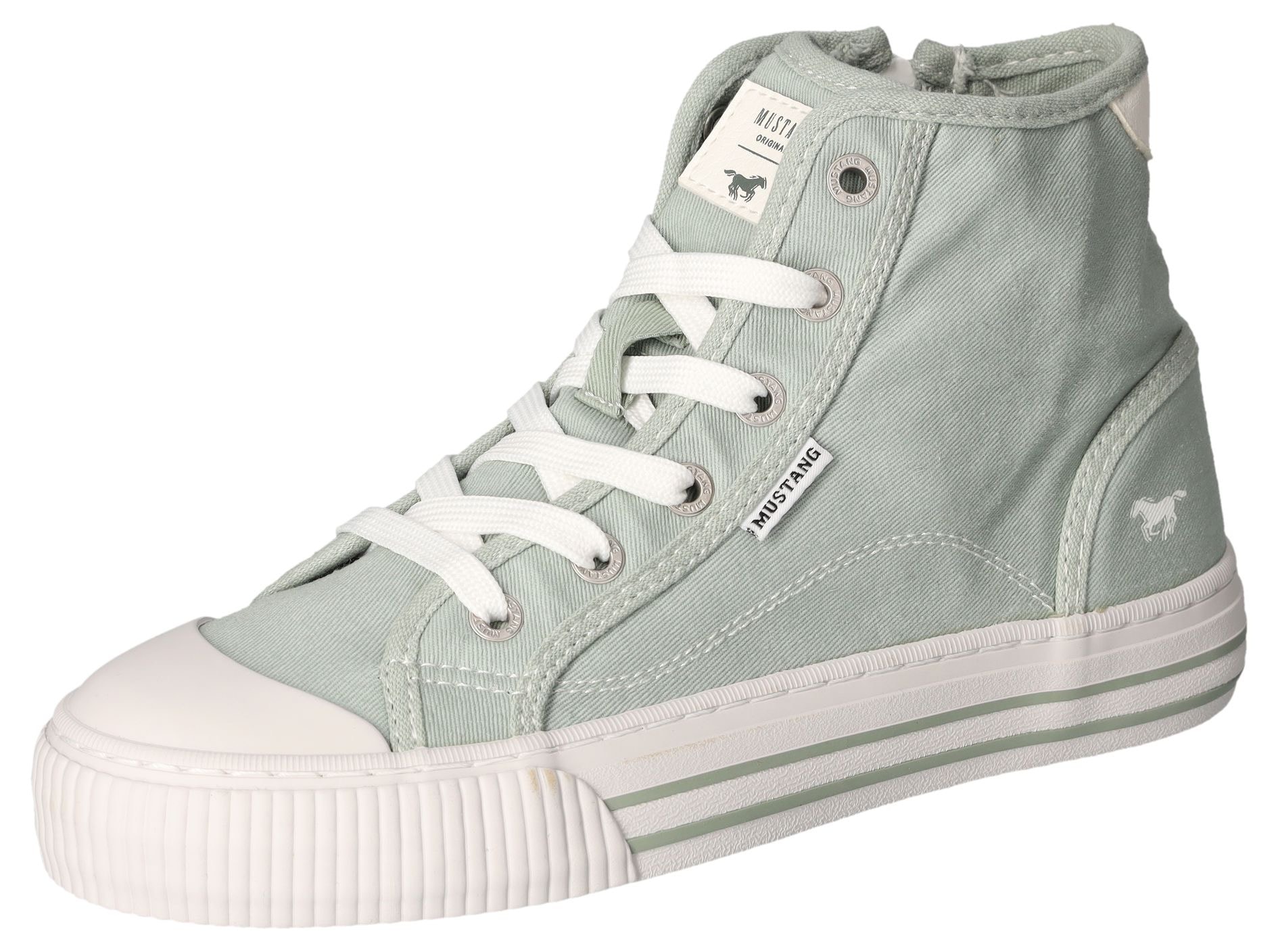 Mustang Shoes Plateausneaker, Schnürschuh, Freizeitschuh, High Top-Sneaker mit Reissverschluss von Mustang Shoes