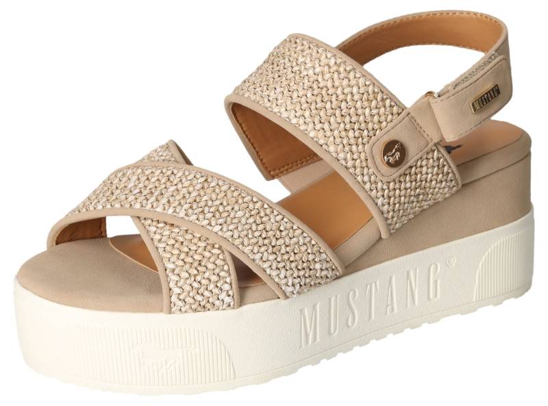 Mustang Shoes Sandalette, Sommerschuh, Sandale, Keilabsatz mit hellem Plateau von Mustang Shoes