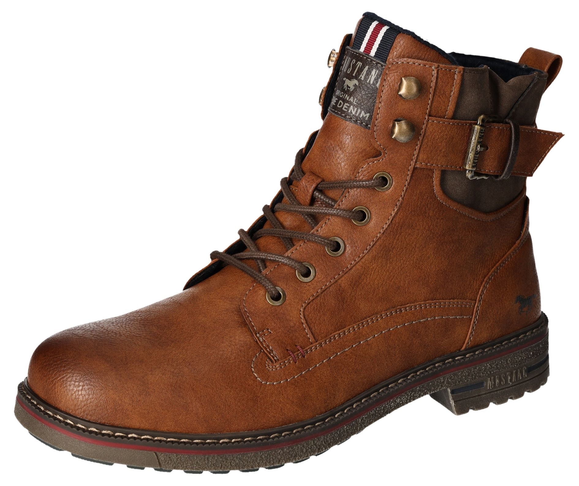 Mustang Shoes Schnürboots, Worker Boots, Herbstschuh, Stiefel mit Anziehlasche von Mustang Shoes