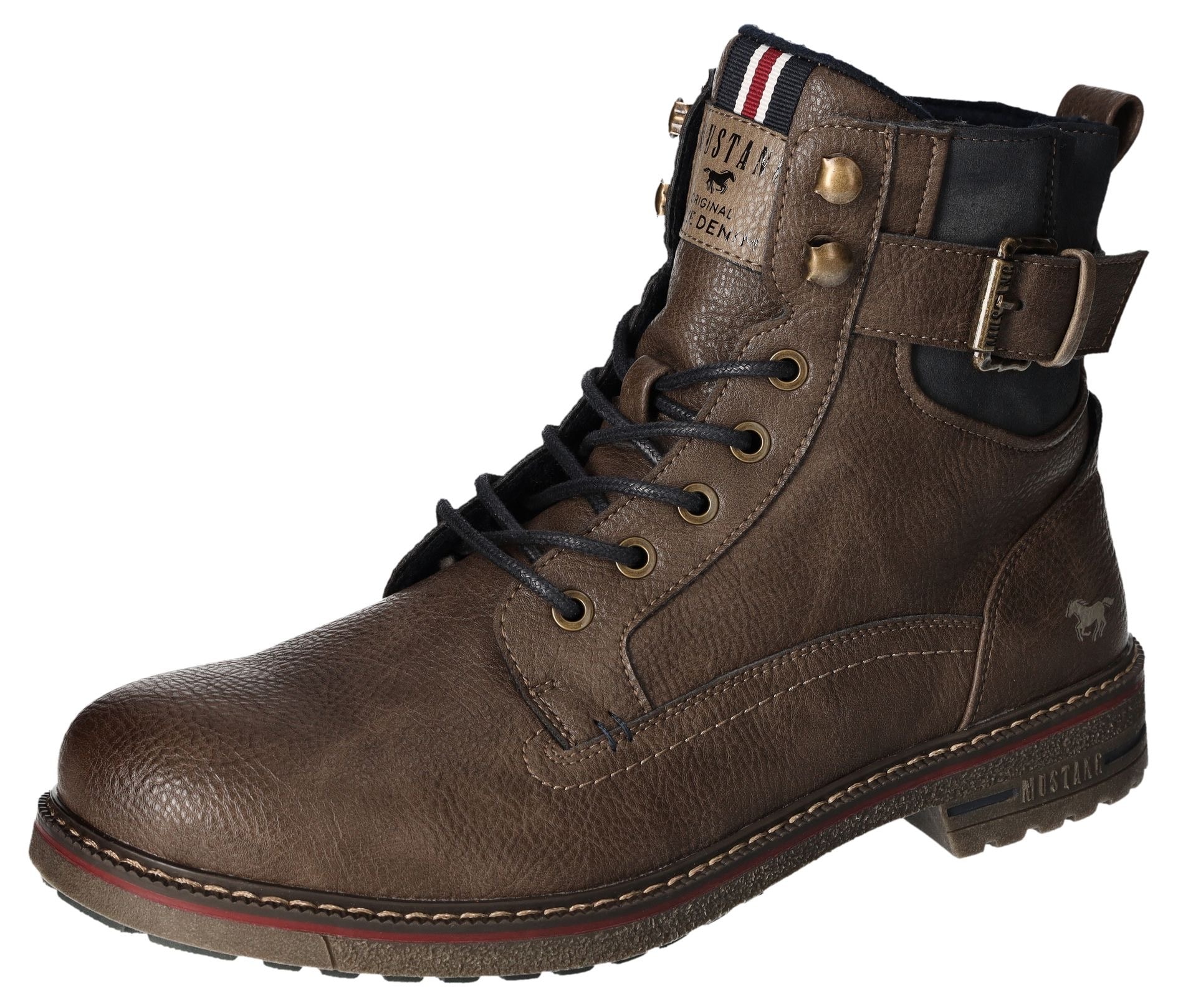 Mustang Shoes Schnürboots, Worker Boots, Herbstschuh, Stiefel mit Anziehlasche von Mustang Shoes