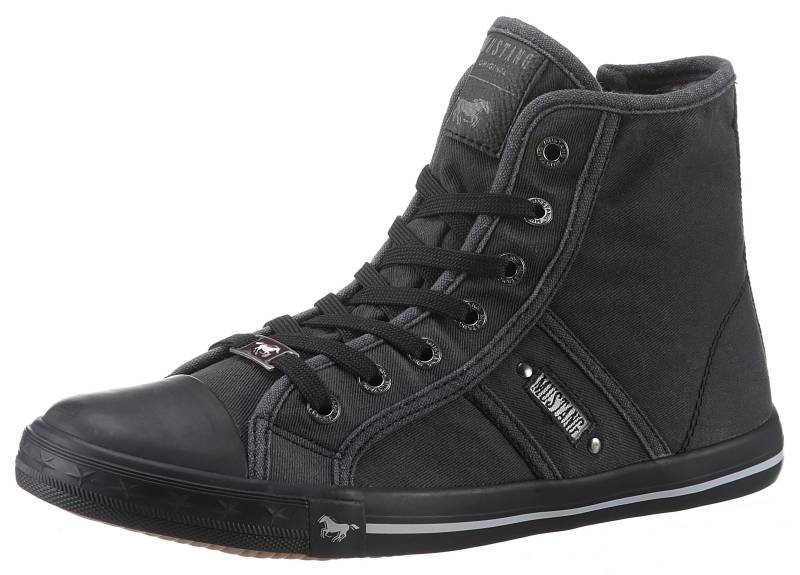 Mustang Shoes Sneaker »High-Top-Sneaker, Freizeitschuh«, High Top-Sneaker, Schnürschuh mit Label in der Laufsohle von Mustang Shoes