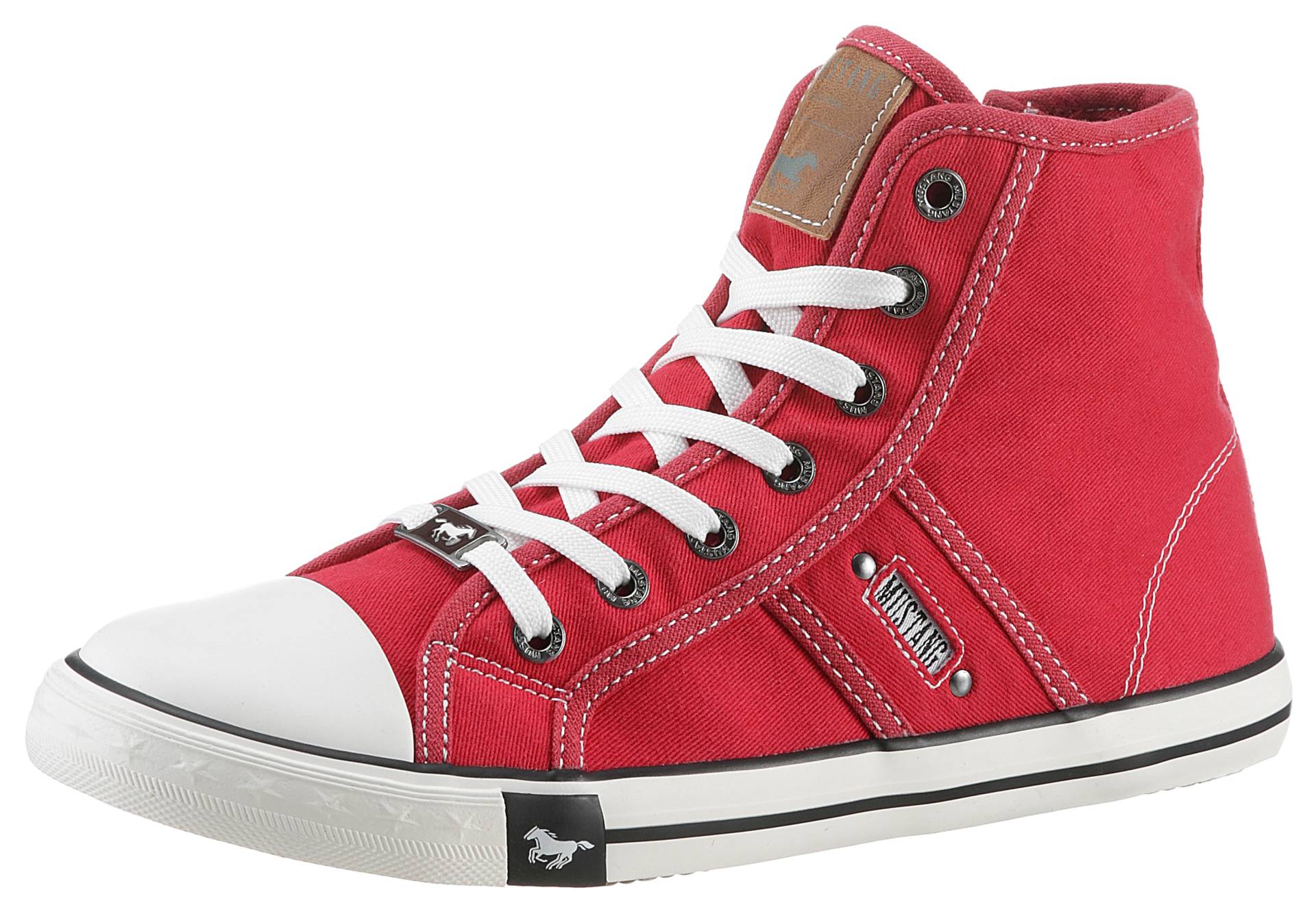 Mustang Shoes Sneaker »High-Top-Sneaker, Freizeitschuh«, High Top-Sneaker, Schnürschuh mit Label in der Laufsohle von Mustang Shoes