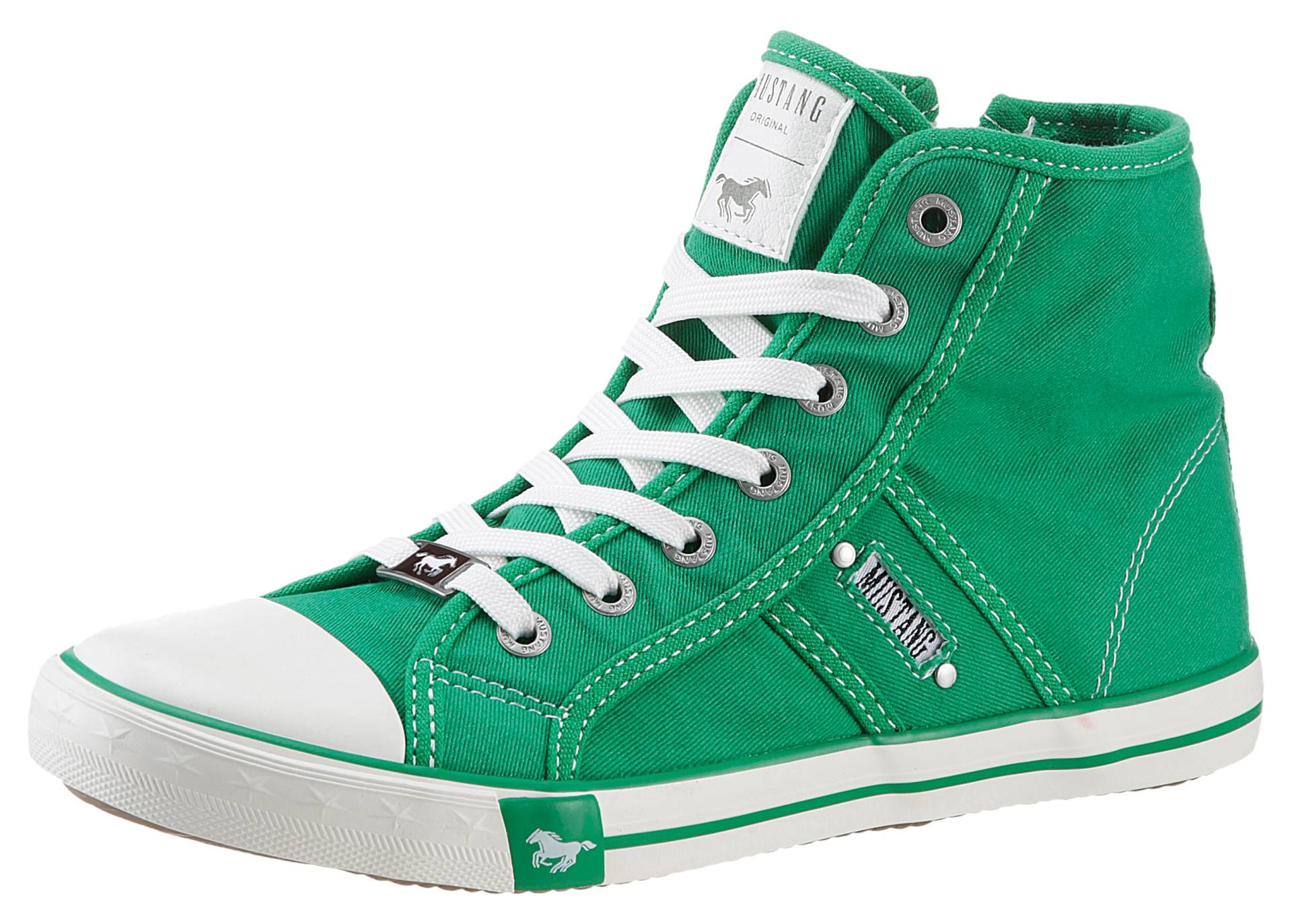 Mustang Shoes Sneaker »High-Top-Sneaker, Freizeitschuh«, High Top-Sneaker, Schnürschuh mit Label in der Laufsohle von Mustang Shoes