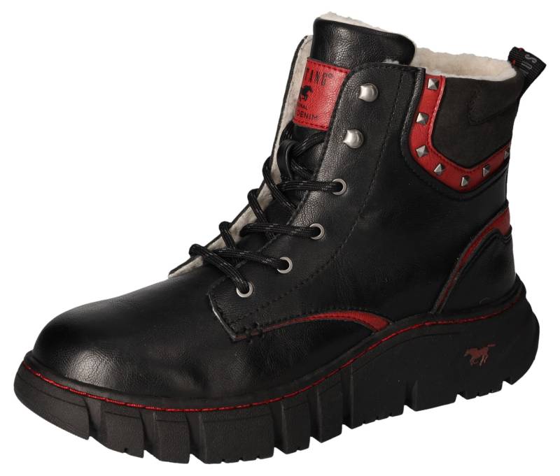 Mustang Shoes Winterboots, Plateau, Schnürboots, Stiefelette mit Kontrastbesatz und -naht von Mustang Shoes