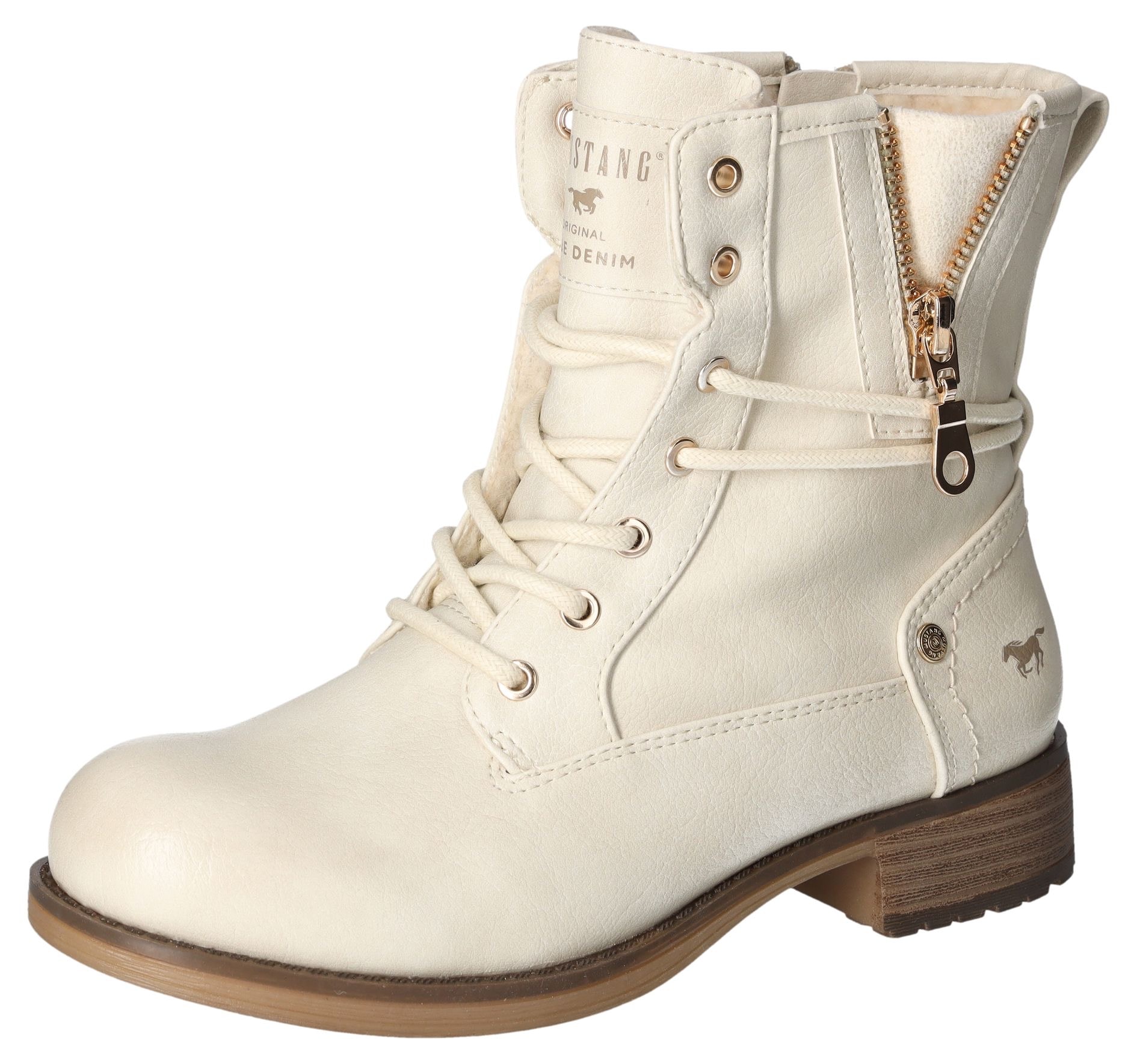 Mustang Shoes Winterboots, Schnürboots, Stiefelette, Blockabsatz, mit Reissverschluss von Mustang Shoes