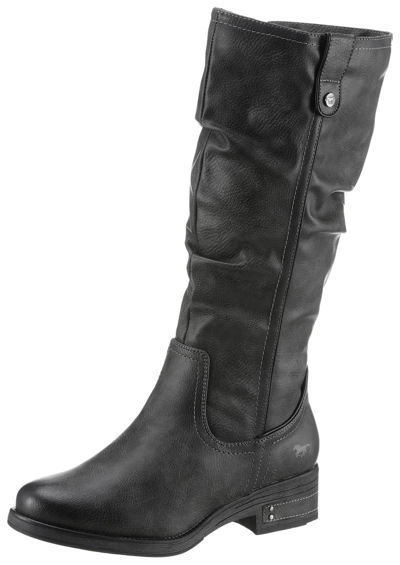 Mustang Shoes Winterstiefel, Langschaftstiefel, Blockabsatz, mit Raffungen am slouchy Schaft von Mustang Shoes