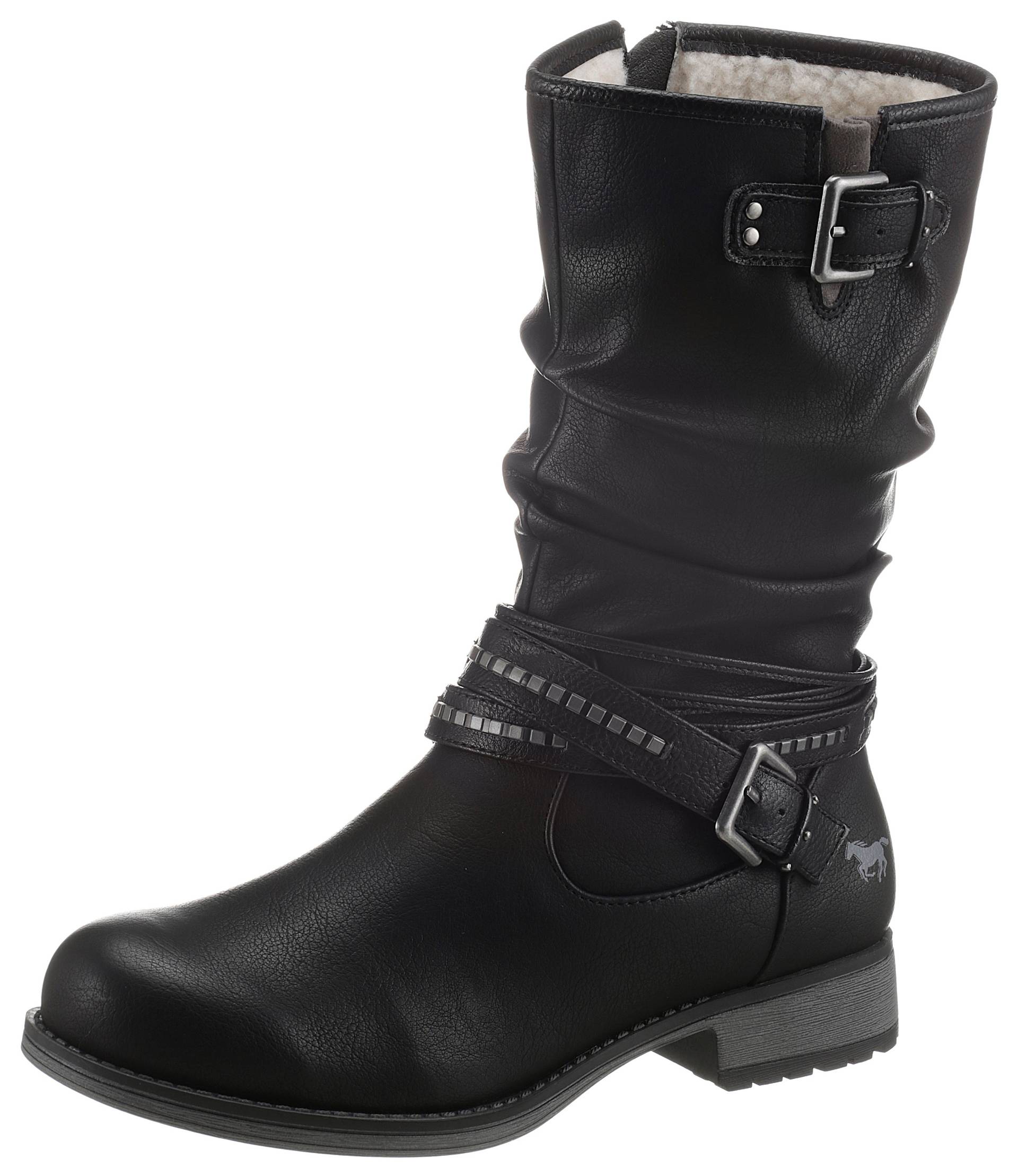 Mustang Shoes Winterstiefel, Stiefelette, Winterboots mit Zierschnallen am slouchy Schaft von Mustang Shoes