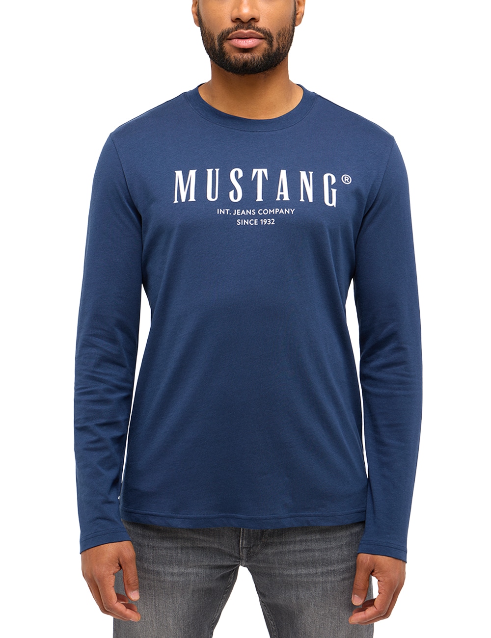 MUSTANG Langarmshirt »Style Asheville«, mit Logo-Print auf der Brust von Mustang