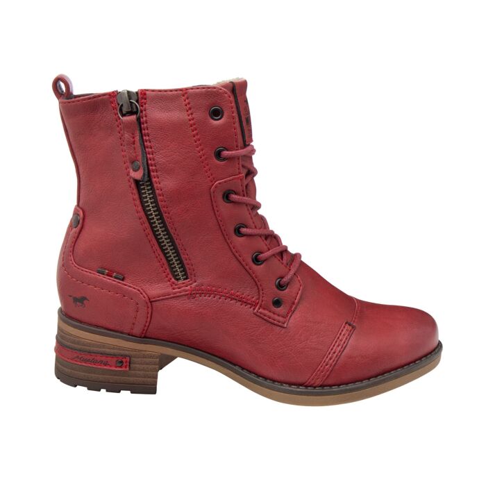 Mustang Schnürstiefelette aus pflegeleichtem Softmaterial rot, 38 von Mustang