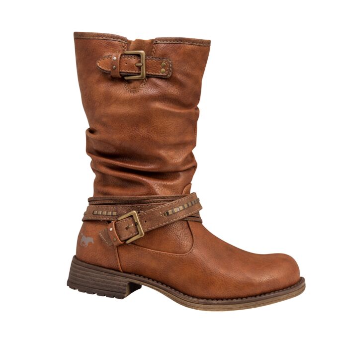 Mustang Stiefel mit Zierschnallen cognac, 36 von Mustang