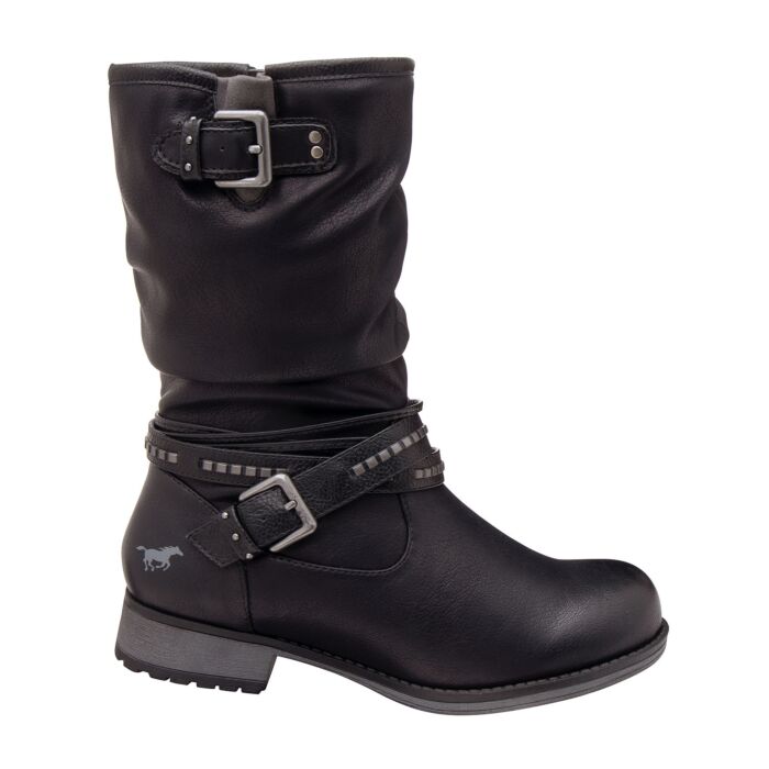 Mustang Stiefel mit Zierschnallen schwarz, 38 von Mustang