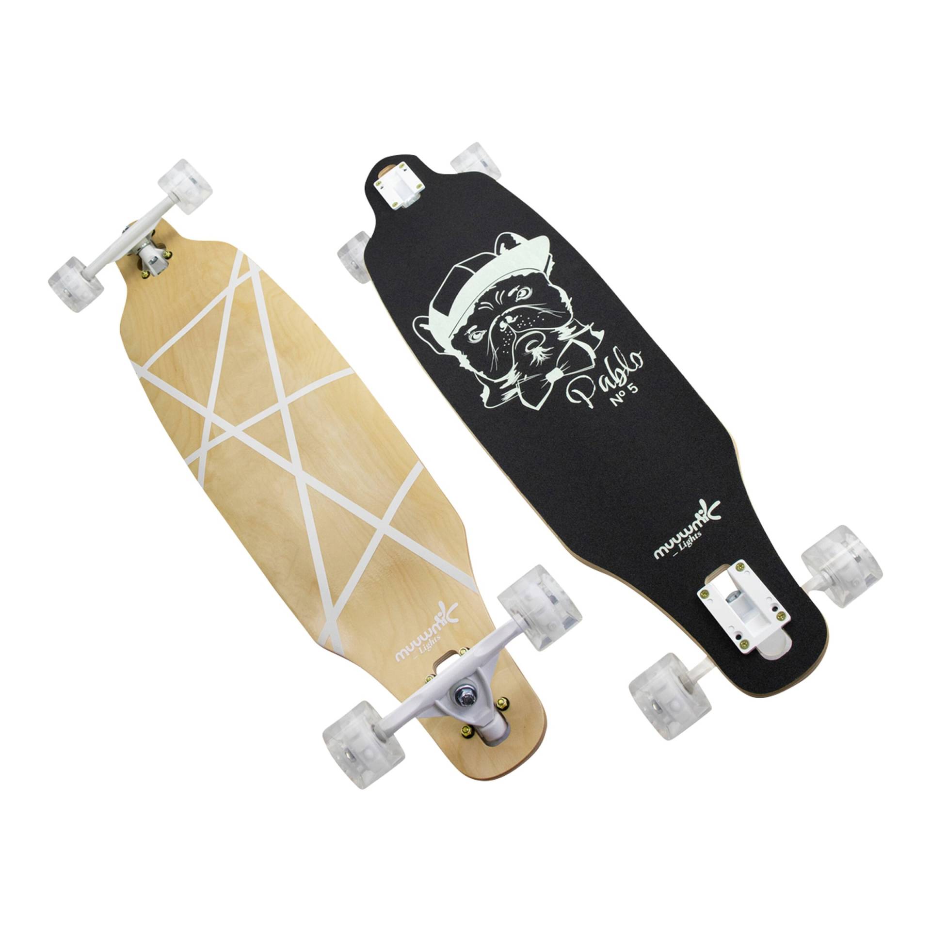 Longboard Glow ABEC 7 Pablo mit Leuchtrollen