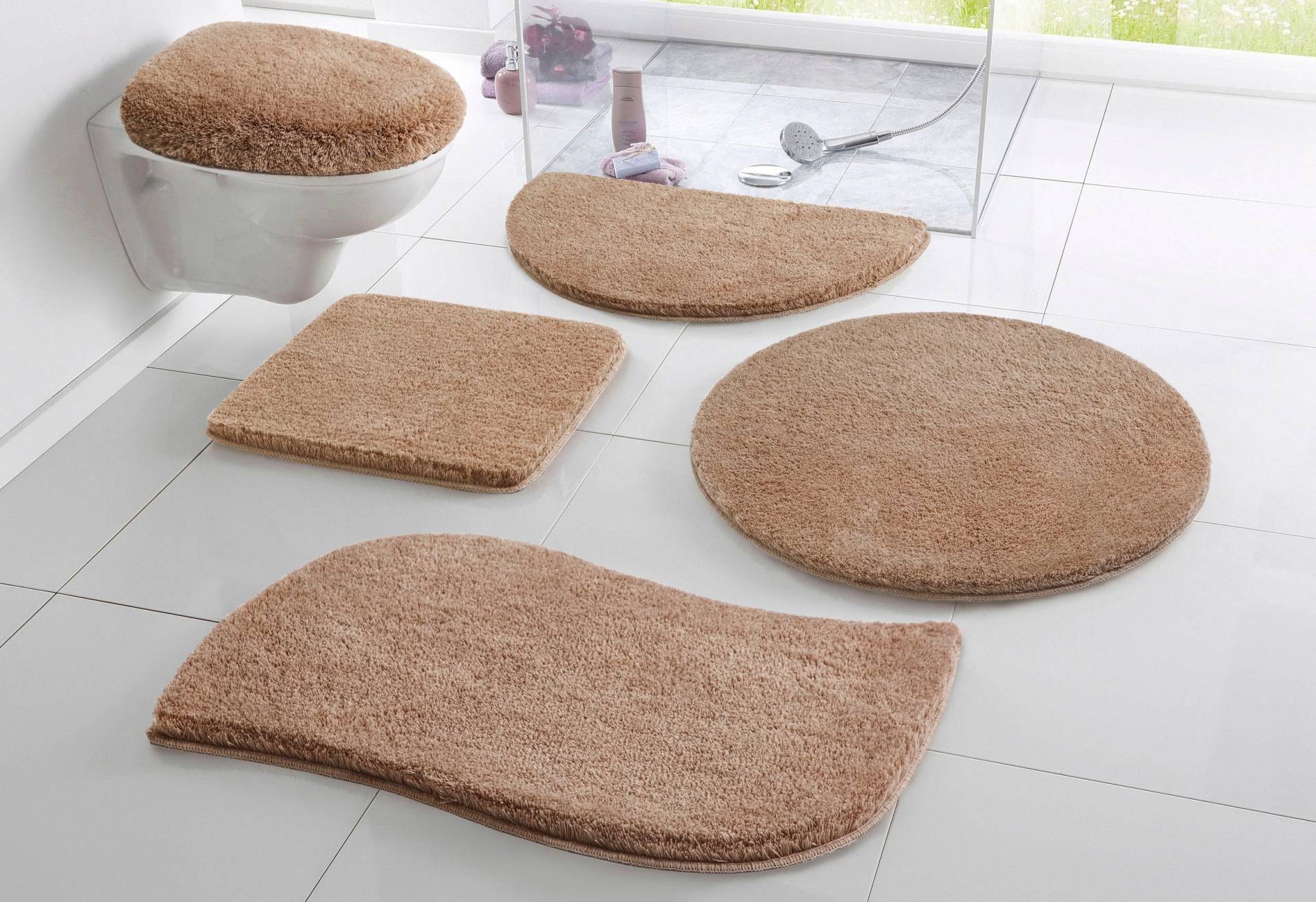 my home Badematte »Merida, Badvorleger, Badezimmer Teppich«, rutschhemmend beschichtet, fussbodenheizungsgeeignet-schnell trocknend-strapazierfähig, Badteppich, Uni Farben, rechteckig, rund & als 2-tlg. Set erhältlich my home Badematte »Merida, Badvorleger, Badezimmer Teppich«, rutschhemmend beschichtet, fussbodenheizungsgeeignet-schnell trocknend-strapazierfähig, Badteppich, Uni Farben, rechteckig, rund & als 2-tlg. Set erhältlich von My Home