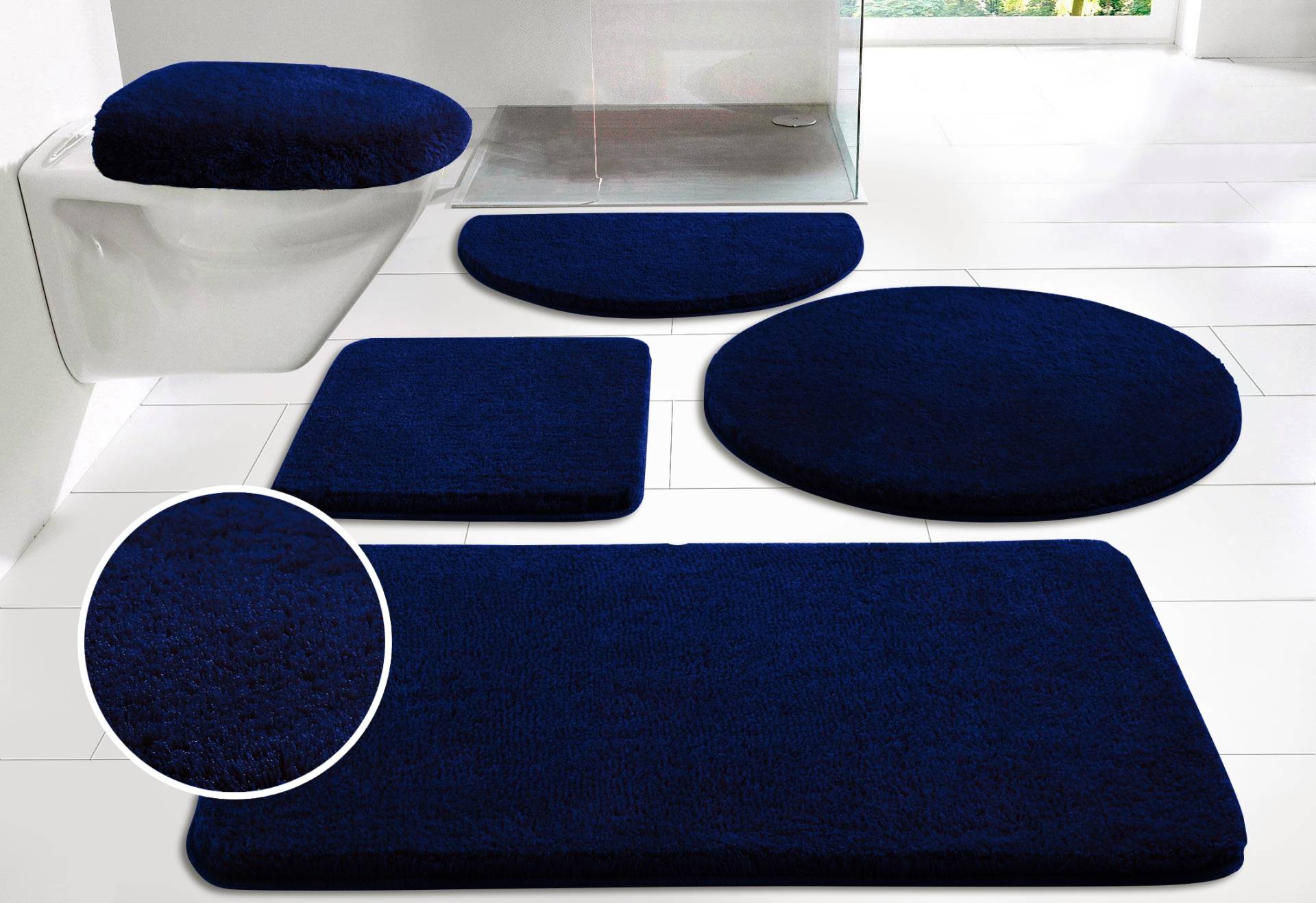 my home Badematte »Merida, Badvorleger, Badezimmer Teppich«, rutschhemmend beschichtet, fussbodenheizungsgeeignet-schnell trocknend-strapazierfähig, Badteppich, Uni Farben, rechteckig, rund & als 2-tlg. Set erhältlich my home Badematte »Merida, Badvorleger, Badezimmer Teppich«, rutschhemmend beschichtet, fussbodenheizungsgeeignet-schnell trocknend-strapazierfähig, Badteppich, Uni Farben, rechteckig, rund & als 2-tlg. Set erhältlich von My Home