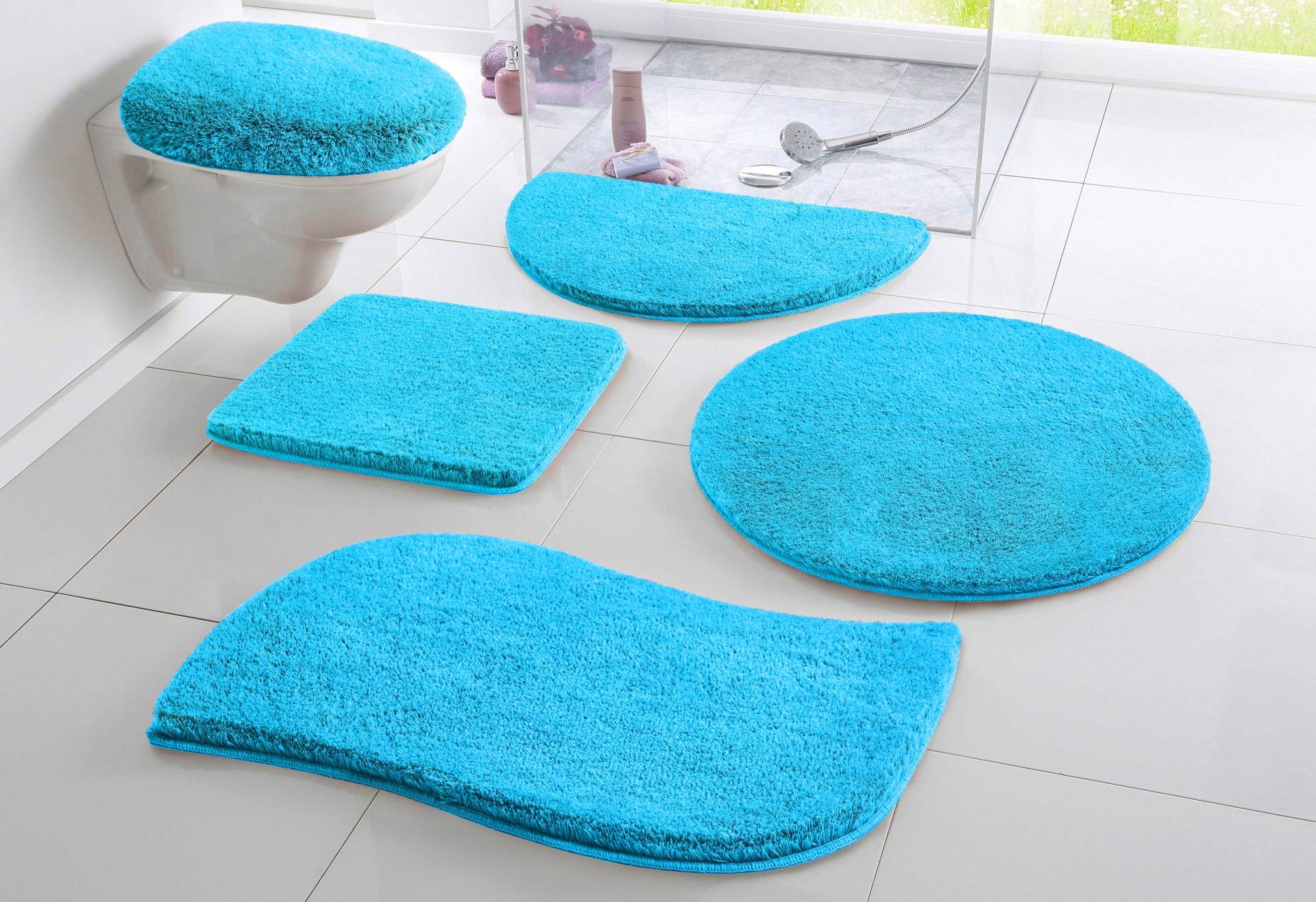 my home Badematte »Merida, Badvorleger, Badezimmer Teppich«, rutschhemmend beschichtet, fussbodenheizungsgeeignet-schnell trocknend-strapazierfähig, Badteppich, Uni Farben, rechteckig, rund & als 2-tlg. Set erhältlich my home Badematte »Merida, Badvorleger, Badezimmer Teppich«, rutschhemmend beschichtet, fussbodenheizungsgeeignet-schnell trocknend-strapazierfähig, Badteppich, Uni Farben, rechteckig, rund & als 2-tlg. Set erhältlich von My Home