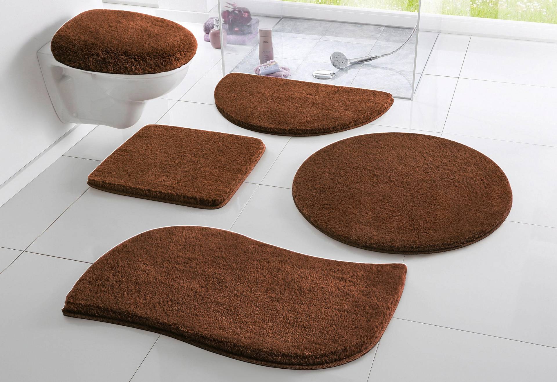 my home Badematte »Merida, Badvorleger, Badezimmer Teppich«, rutschhemmend beschichtet, fussbodenheizungsgeeignet-schnell trocknend-strapazierfähig, Badteppich, Uni Farben, rechteckig, rund & als 2-tlg. Set erhältlich my home Badematte »Merida, Badvorleger, Badezimmer Teppich«, rutschhemmend beschichtet, fussbodenheizungsgeeignet-schnell trocknend-strapazierfähig, Badteppich, Uni Farben, rechteckig, rund & als 2-tlg. Set erhältlich von My Home