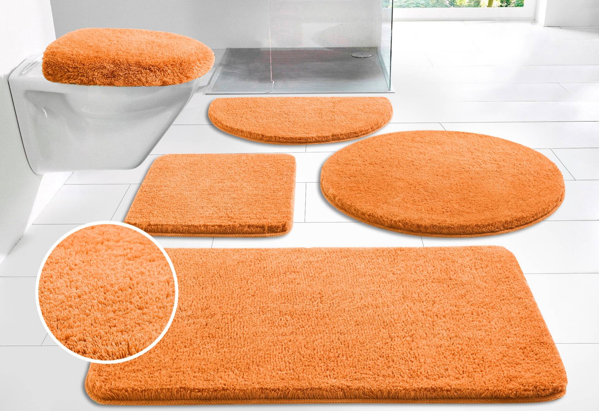 my home Badematte »Merida, Badvorleger, Badezimmer Teppich«, rutschhemmend beschichtet, fussbodenheizungsgeeignet-schnell trocknend-strapazierfähig, Badteppich, Uni Farben, rechteckig, rund & als 2-tlg. Set erhältlich my home Badematte »Merida, Badvorleger, Badezimmer Teppich«, rutschhemmend beschichtet, fussbodenheizungsgeeignet-schnell trocknend-strapazierfähig, Badteppich, Uni Farben, rechteckig, rund & als 2-tlg. Set erhältlich von My Home