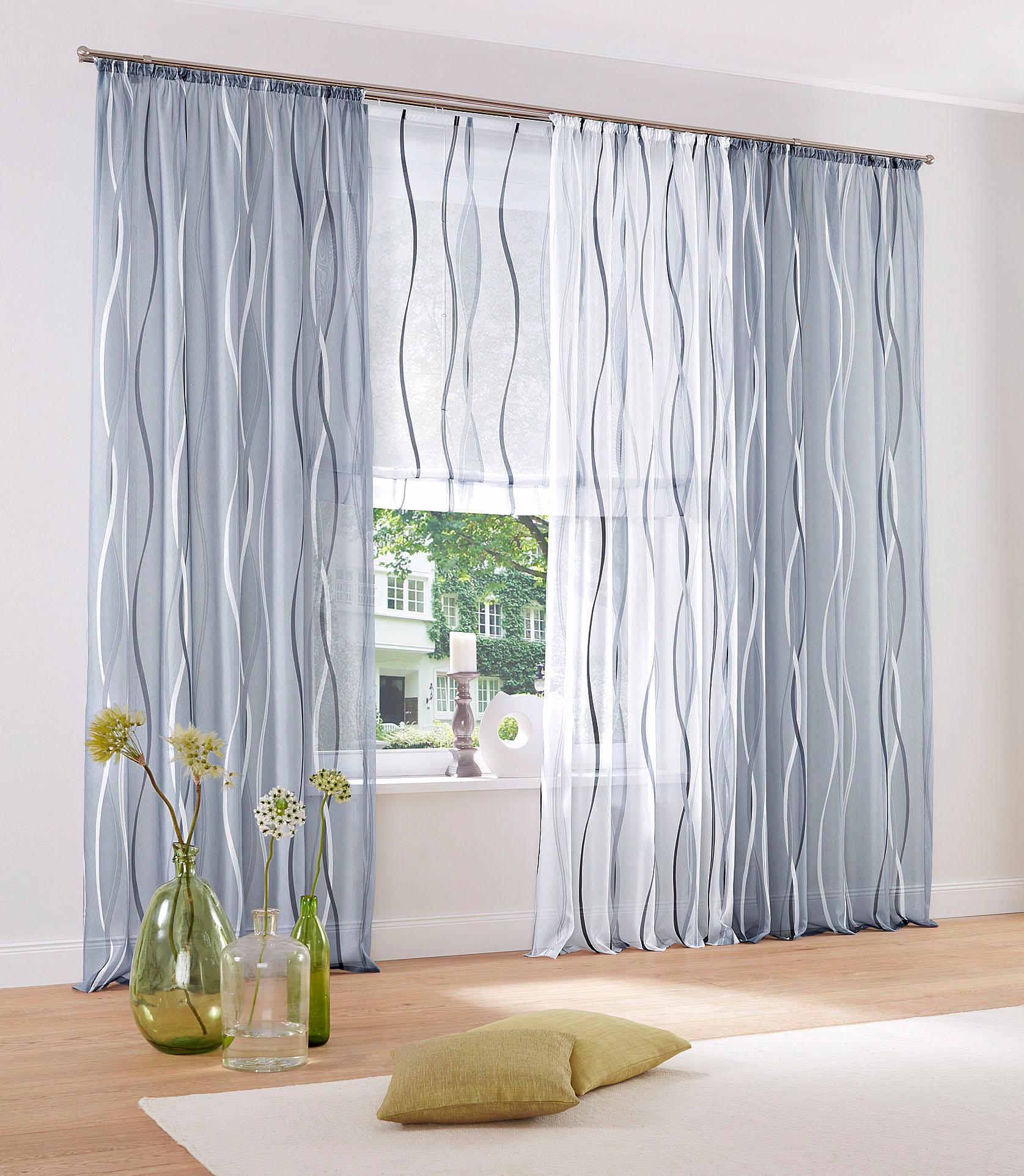 my home Gardine »Dimona«, (2 St.), 2er-Set, Bestseller, Polyester, Wellen von My Home