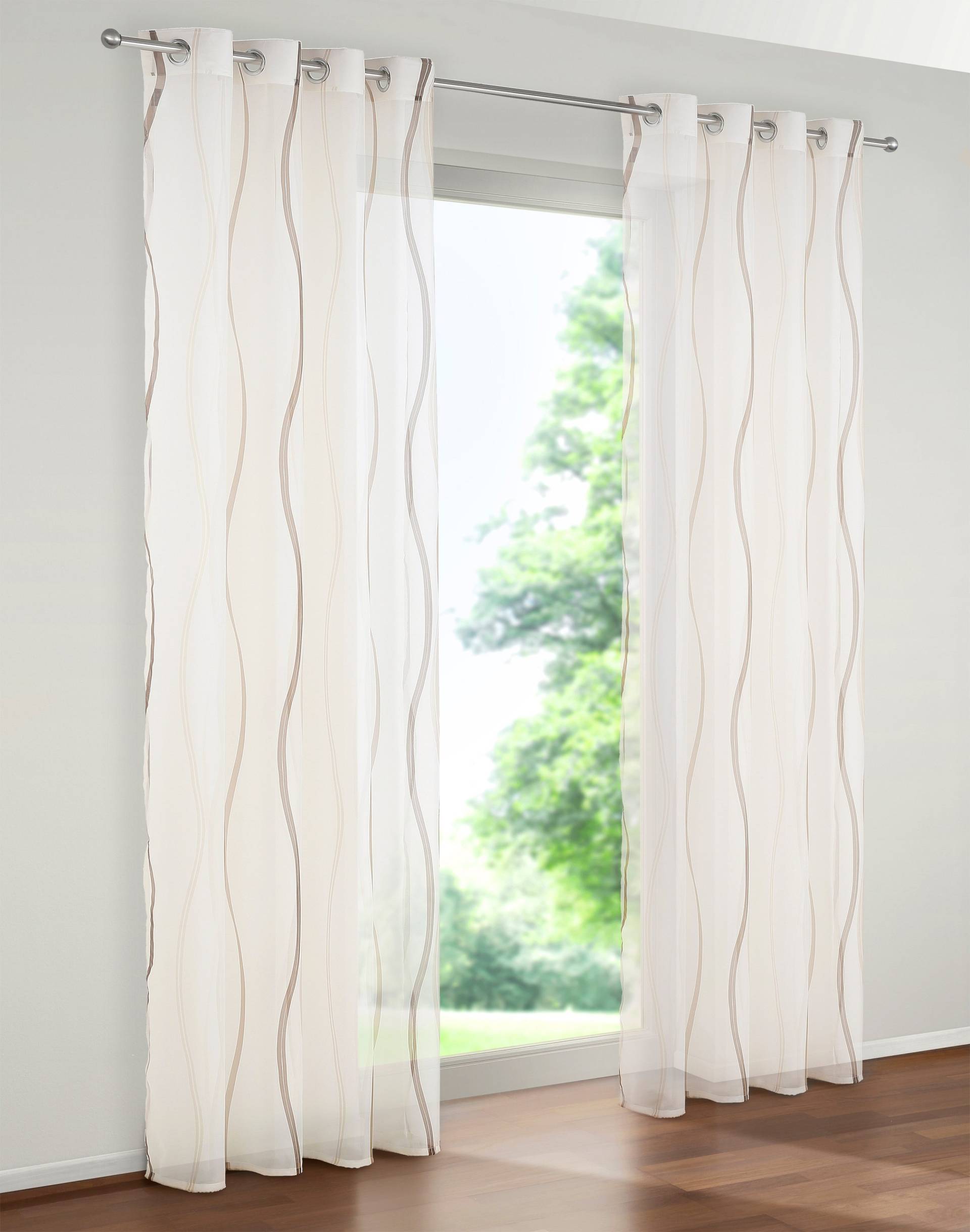 my home Gardine »Dimona«, (2 St.), 2-er Set, transparent, Voile, Polyester, Wellen von My Home