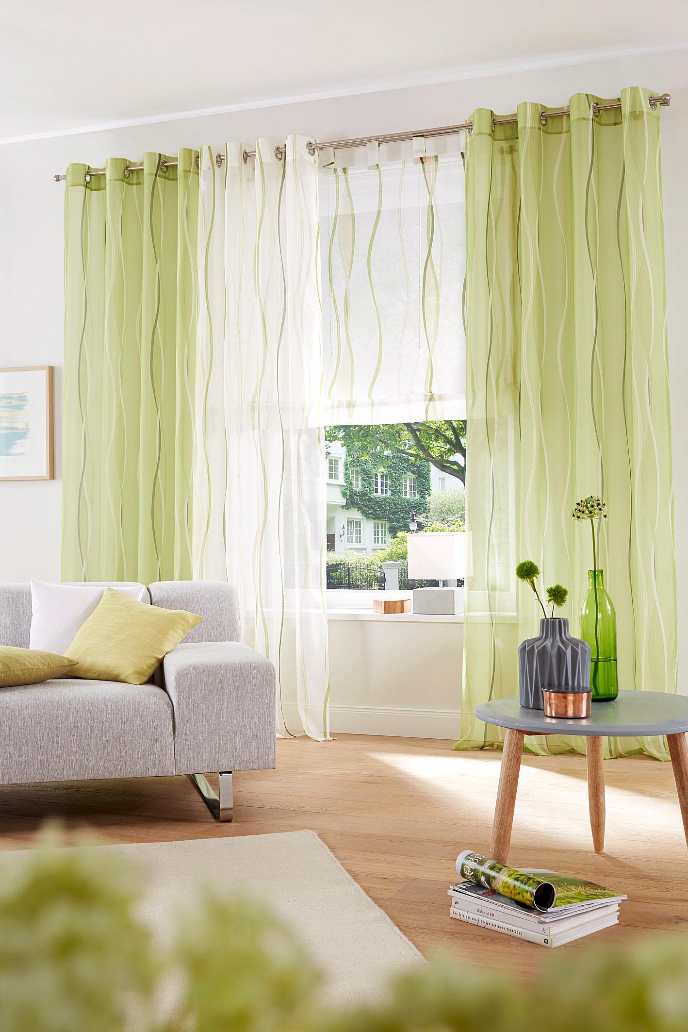 my home Gardine »Dimona«, (2 St.), 2er-Set, transparent, Voile, Polyester von My Home