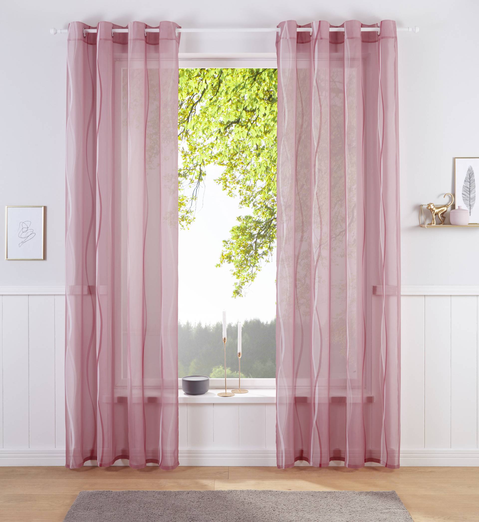 my home Gardine »Dimona«, (2 St.), 2er-Set, transparent, Voile, Polyester von My Home