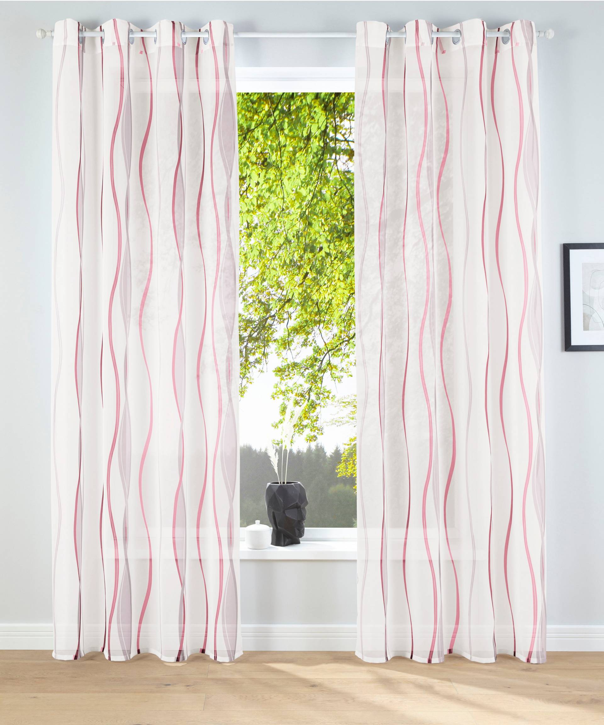 my home Gardine »Dimona«, (2 St.), 2-er Set, transparent, Voile, Polyester, Wellen von My Home