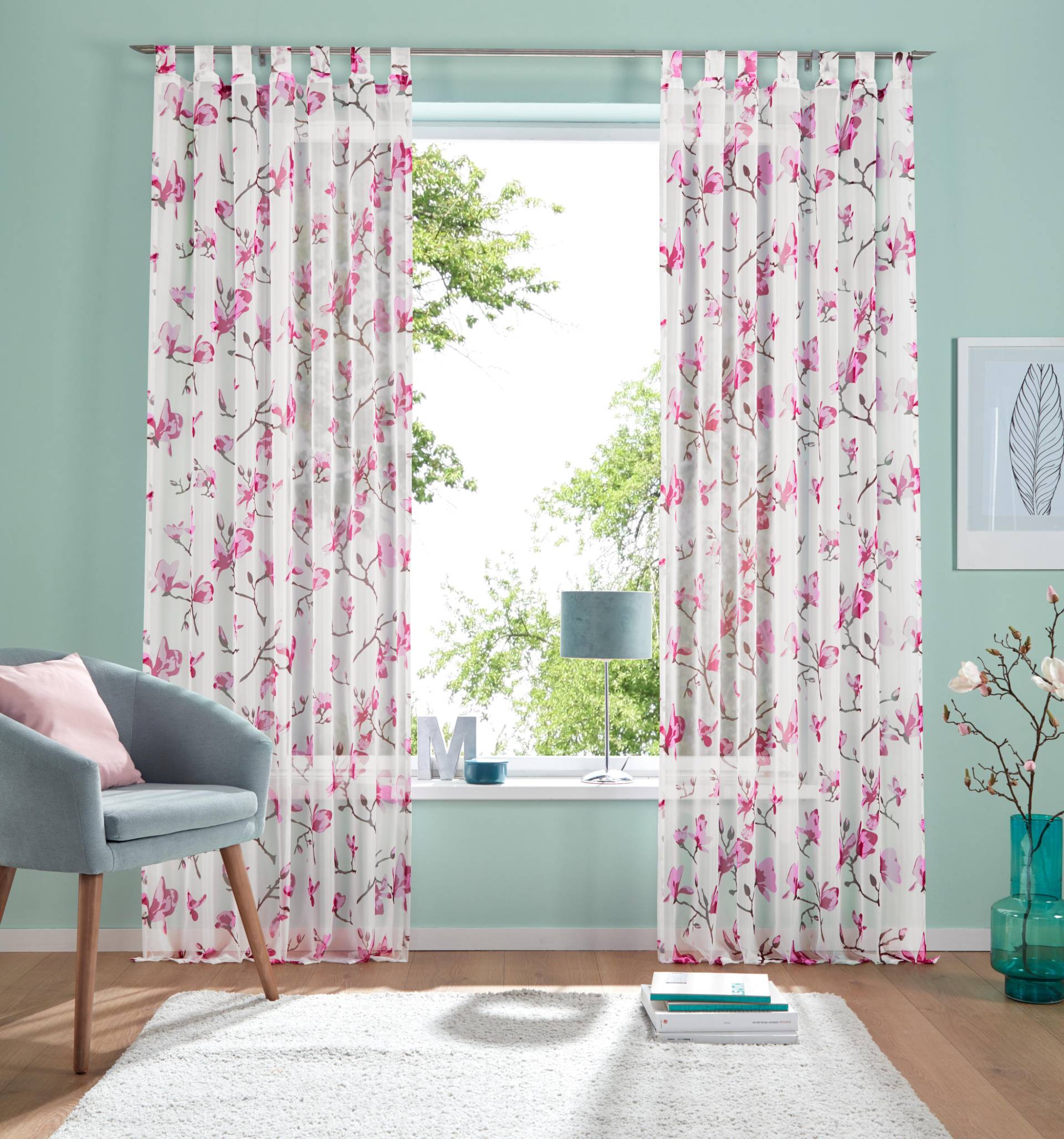 my home Gardine »Orchidee«, (1 St.), Transparent, Voile, Polyester von My Home