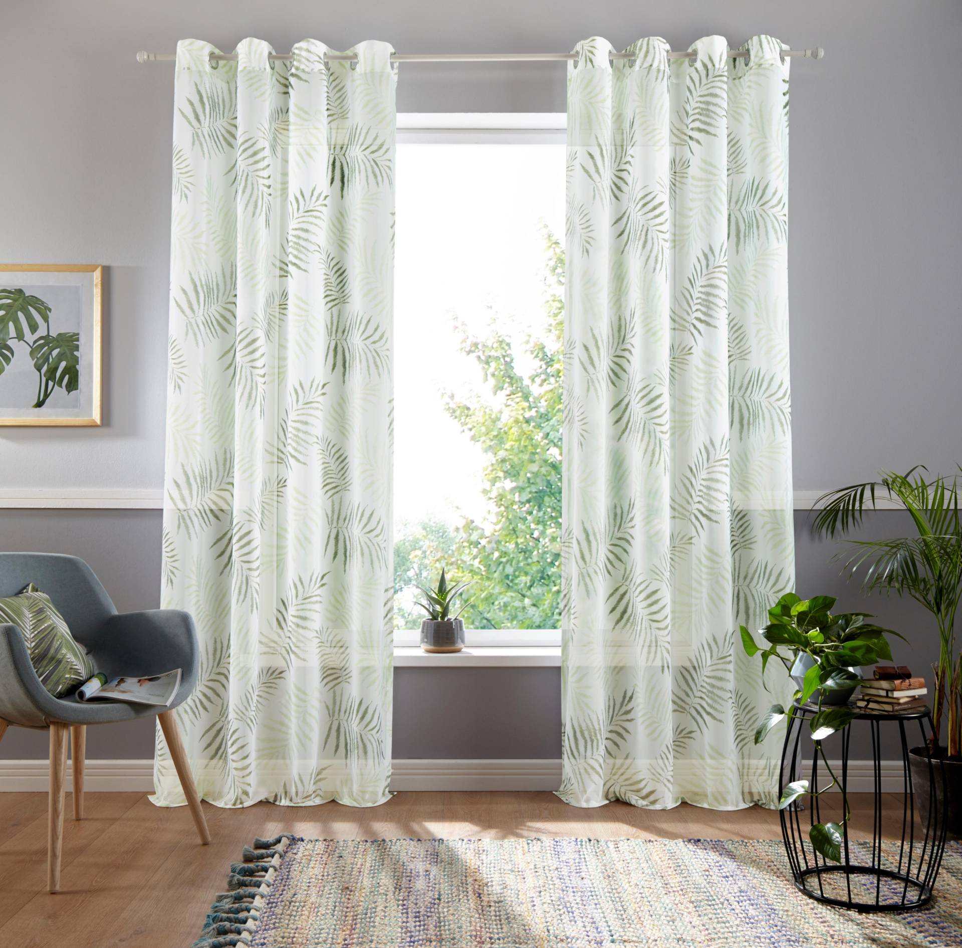 my home Gardine »Paula«, (1 St.), Halbtransparent, Voile, Polyester von My Home