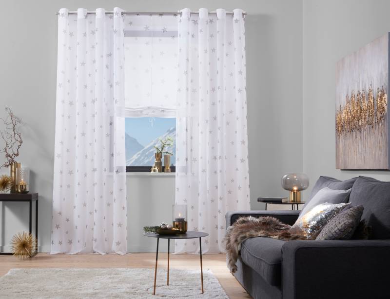 my home Gardine »Stern«, (1 St.), Transparent, Voile, Polyester von My Home