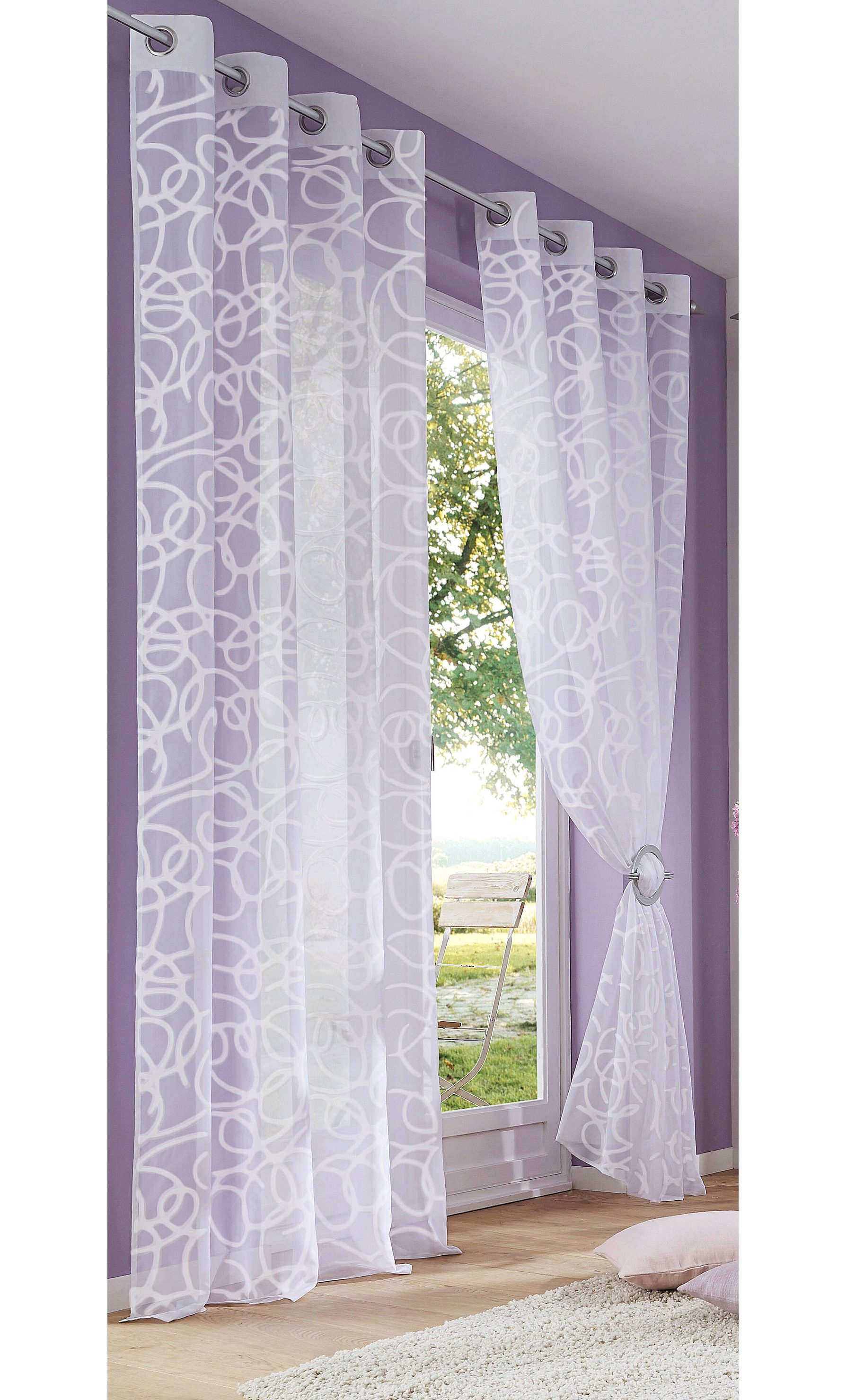 my home Gardine »Tanaro«, (2 St.), 2-er Set, Transparent, Bedruckt, Polyester von My Home