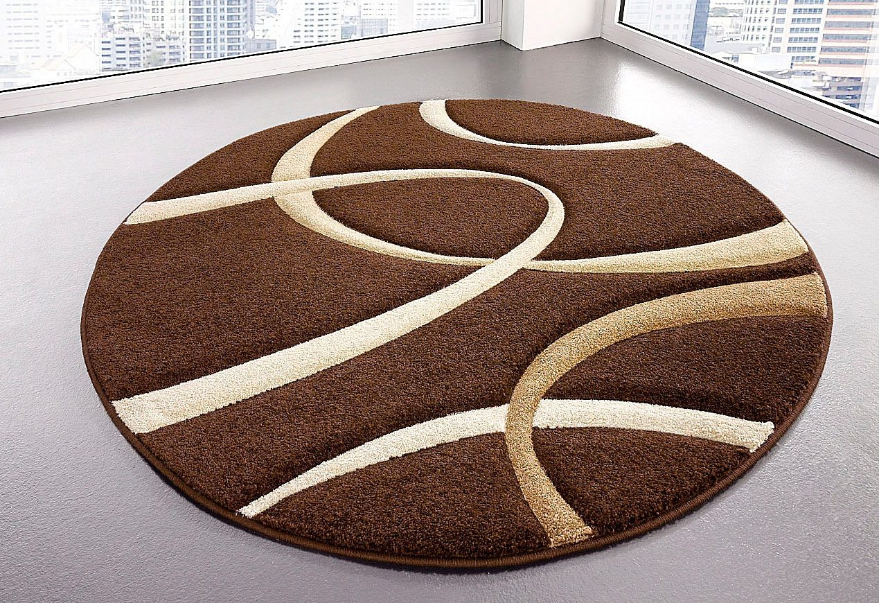 my home Teppich »Bilbao«, rund, 13 mm Höhe, handgearbeiteter Konturenschnitt, rund, Kurzflor, elegant, 3D-Design my home Teppich »Bilbao«, rund, 13 mm Höhe, handgearbeiteter Konturenschnitt, rund, Kurzflor, elegant, 3D-Design von My Home