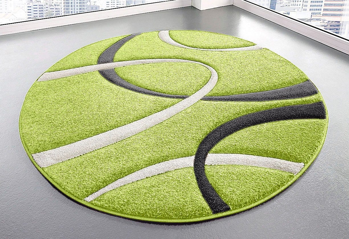 my home Teppich »Bilbao«, rund, 13 mm Höhe, handgearbeiteter Konturenschnitt, Kurzflor, Hoch-Tief, 3D-Design my home Teppich »Bilbao«, rund, 13 mm Höhe, handgearbeiteter Konturenschnitt, Kurzflor, Hoch-Tief, 3D-Design von My Home