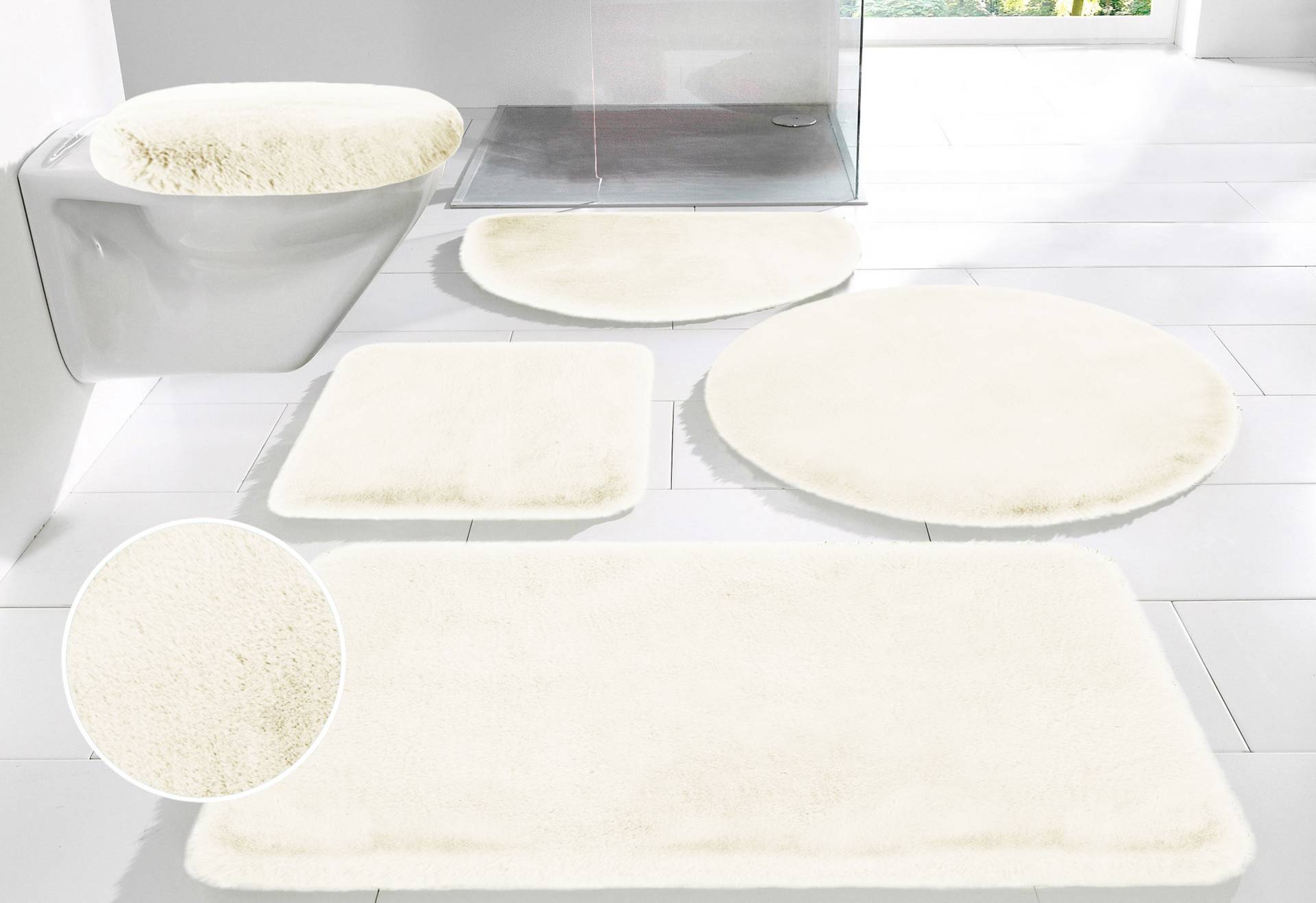 my home Badematte »Rabbit Badematten, Badvorleger, Badezimmer Teppich«, rutschhemmend beschichtet, strapazierfähig-fussbodenheizungsgeeignet-schnell trocknend, Kaninchenfell-Haptik, Badteppich, rechteckig, rund & als 3-tlg. Set my home Badematte »Rabbit Badematten, Badvorleger, Badezimmer Teppich«, rutschhemmend beschichtet, strapazierfähig-fussbodenheizungsgeeignet-schnell trocknend, Kaninchenfell-Haptik, Badteppich, rechteckig, rund & als 3-tlg. Set von My Home