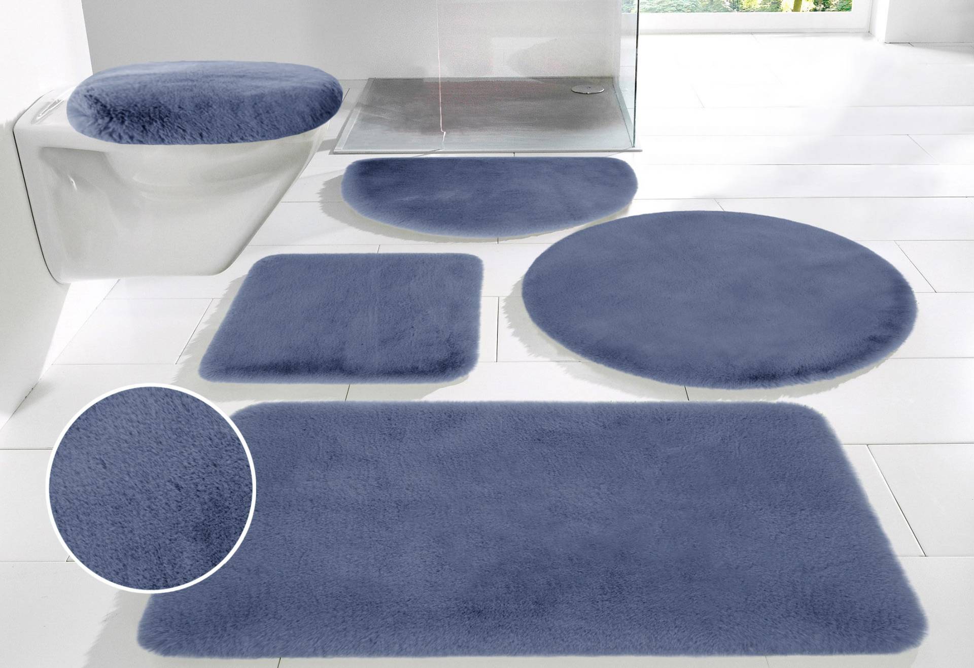 my home Badematte »Rabbit Badematten, Badvorleger, Badezimmer Teppich«, rutschhemmend beschichtet, strapazierfähig-fussbodenheizungsgeeignet-schnell trocknend, Kaninchenfell-Haptik, Badteppich, rechteckig, rund & als 3-tlg. Set my home Badematte »Rabbit Badematten, Badvorleger, Badezimmer Teppich«, rutschhemmend beschichtet, strapazierfähig-fussbodenheizungsgeeignet-schnell trocknend, Kaninchenfell-Haptik, Badteppich, rechteckig, rund & als 3-tlg. Set von My Home