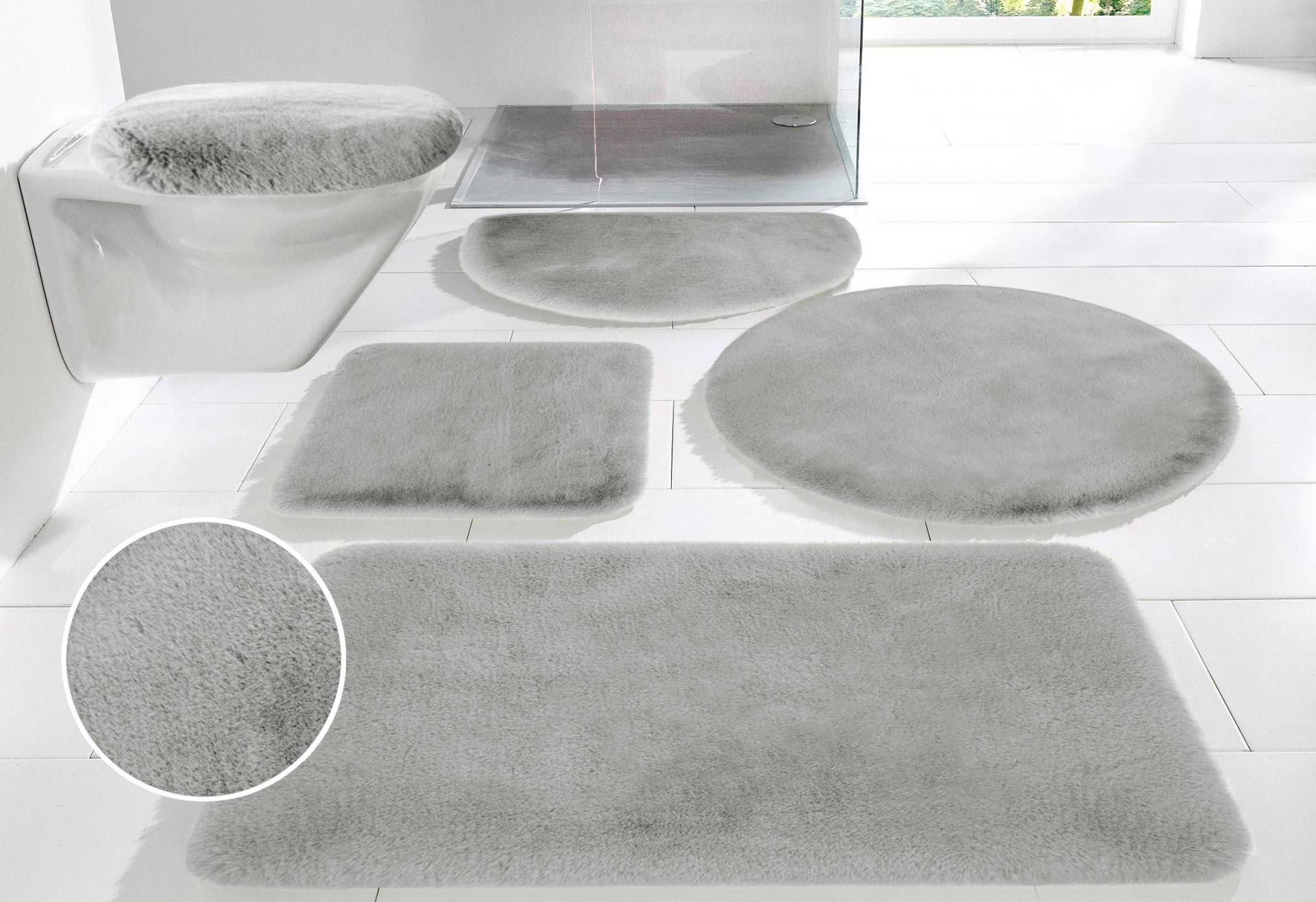 my home Badematte »Rabbit Badematten, Badvorleger, Badezimmer Teppich«, rutschhemmend beschichtet, strapazierfähig-fussbodenheizungsgeeignet-schnell trocknend, Kaninchenfell-Haptik, Badteppich, rechteckig, rund & als 3-tlg. Set my home Badematte »Rabbit Badematten, Badvorleger, Badezimmer Teppich«, rutschhemmend beschichtet, strapazierfähig-fussbodenheizungsgeeignet-schnell trocknend, Kaninchenfell-Haptik, Badteppich, rechteckig, rund & als 3-tlg. Set von My Home