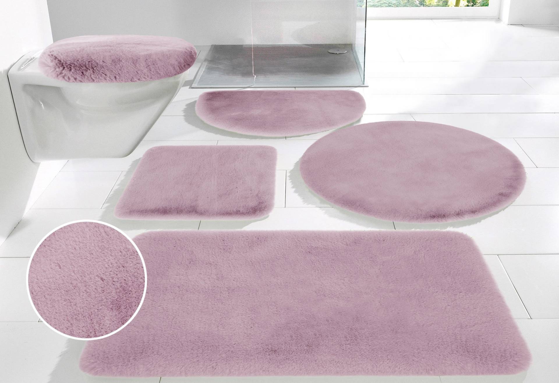 my home Badematte »Rabbit Badematten, Badvorleger, Badezimmer Teppich«, rutschhemmend beschichtet, strapazierfähig-fussbodenheizungsgeeignet-schnell trocknend, Kaninchenfell-Haptik, Badteppich, rechteckig, rund & als 3-tlg. Set my home Badematte »Rabbit Badematten, Badvorleger, Badezimmer Teppich«, rutschhemmend beschichtet, strapazierfähig-fussbodenheizungsgeeignet-schnell trocknend, Kaninchenfell-Haptik, Badteppich, rechteckig, rund & als 3-tlg. Set von My Home