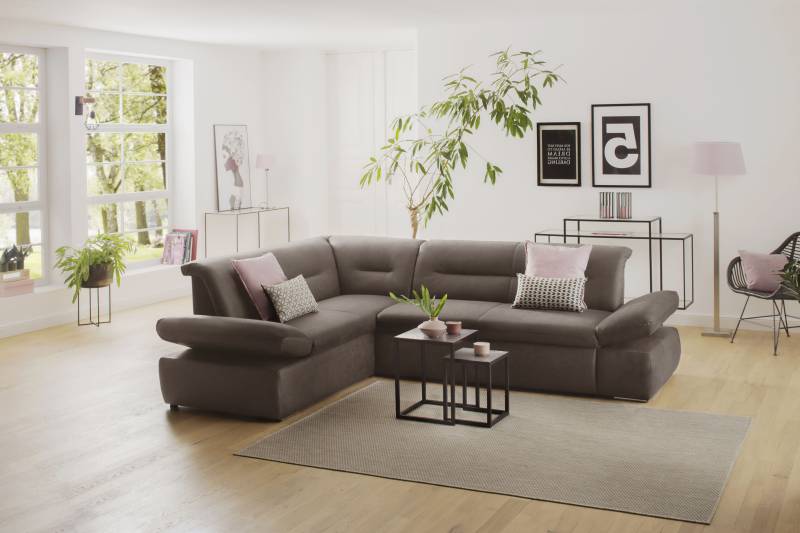 INOSIGN Ecksofa »Avesa L-Form«, Wahlweise mit Arm- und Bettfunktion, B/T/H: 275/211/80 cm von INOSIGN