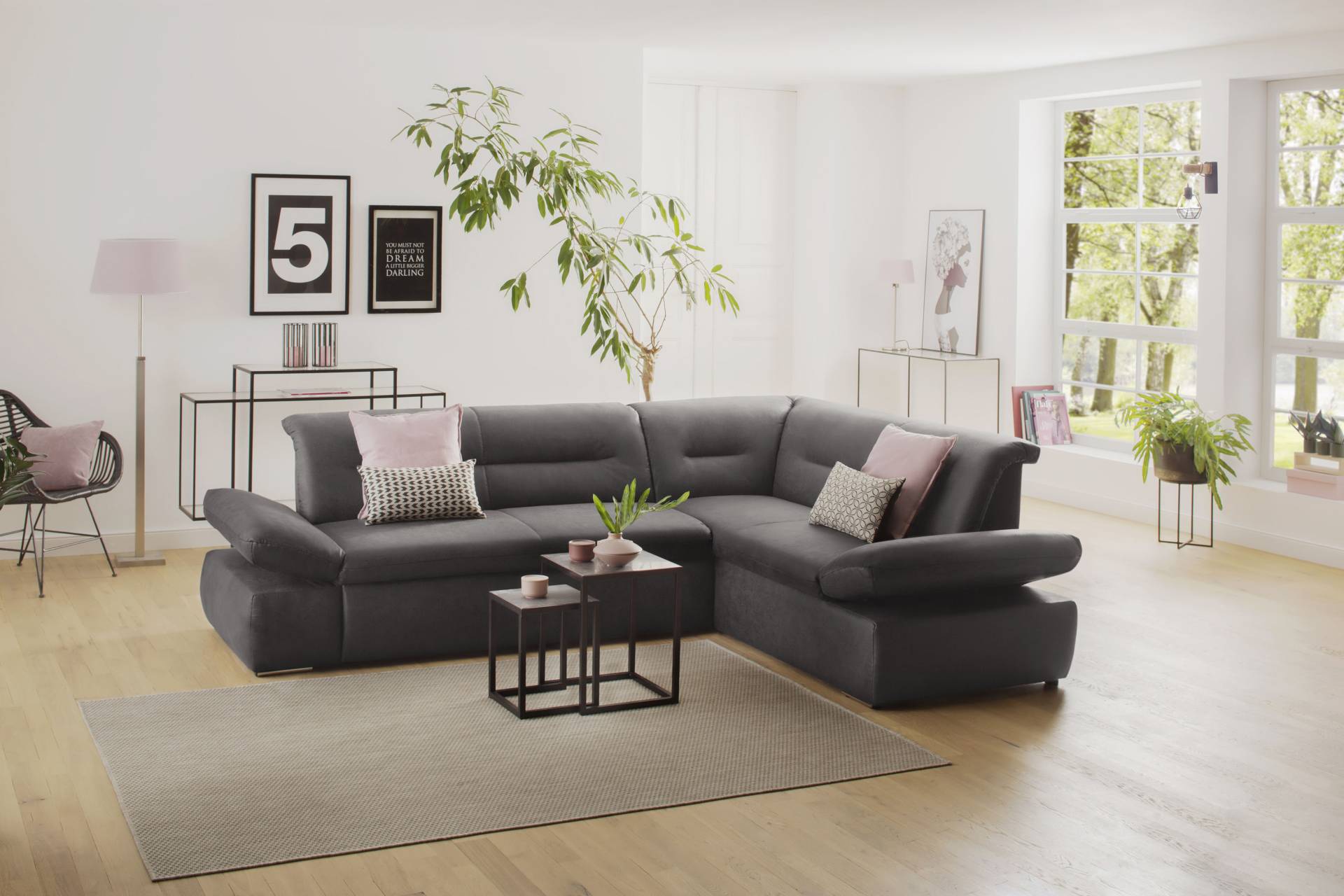 INOSIGN Ecksofa »Avesa L-Form«, Wahlweise mit Arm- und Bettfunktion, B/T/H: 275/211/80 cm von INOSIGN