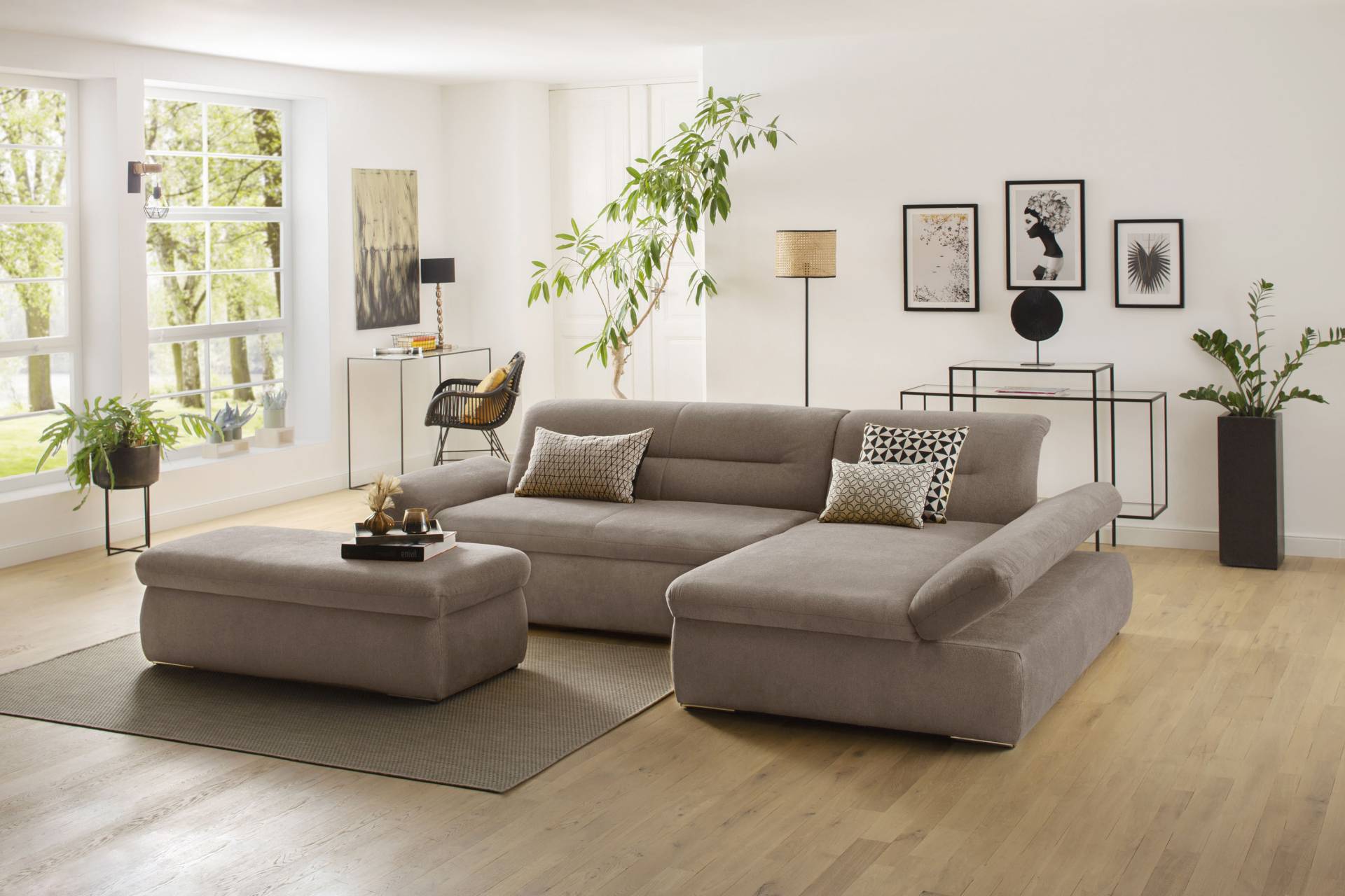 INOSIGN Ecksofa »Avesa L-Form«, Wahlweise mit Armteilvertsellung und Bettfunktion, B/T/H: 300/172/80cm von INOSIGN