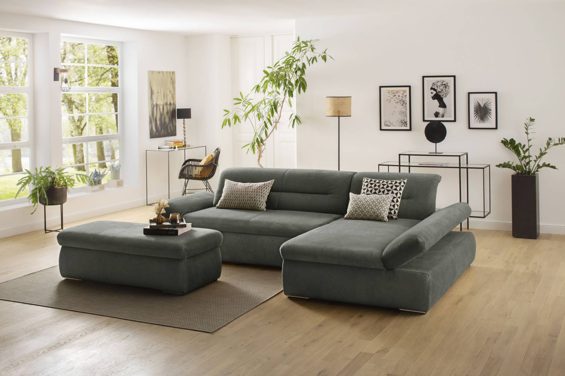 INOSIGN Ecksofa »Avesa L-Form«, Wahlweise mit Armteilvertsellung und Bettfunktion, B/T/H: 300/172/80cm von INOSIGN