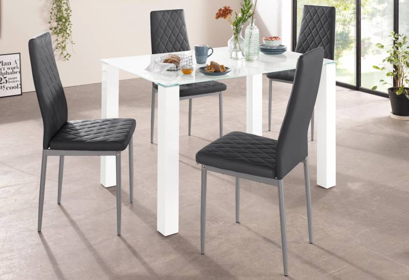 INOSIGN Essgruppe, (Set, 5 tlg.), mit Glastisch, Breite 120 cm von INOSIGN