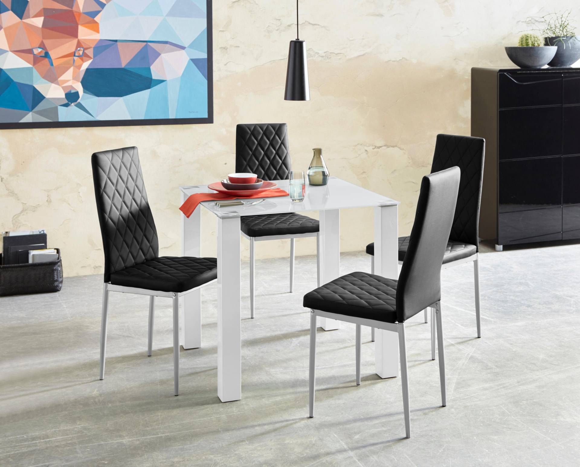 INOSIGN Essgruppe, (Set, 5 tlg.), mit Glastisch, Breite 80 cm von INOSIGN